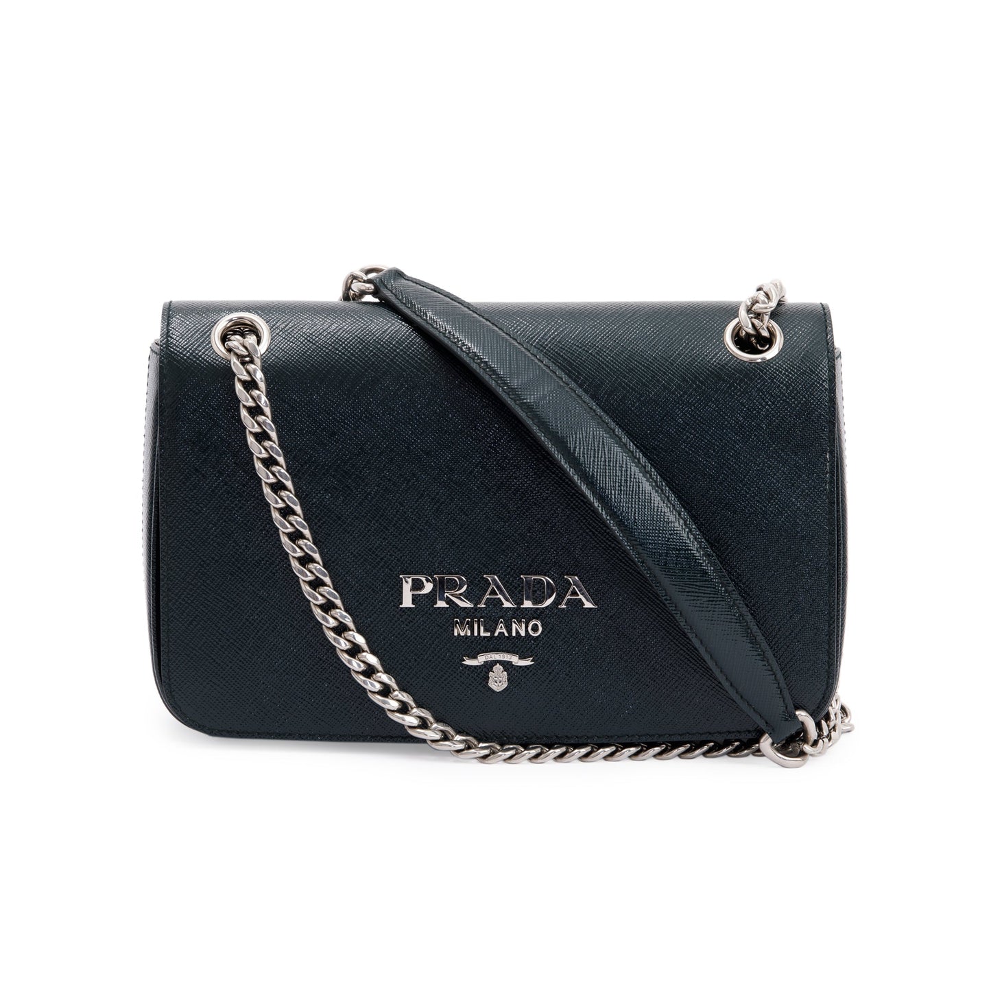 Prada Vernice Saffiano Crossbody Bag Leather Chain