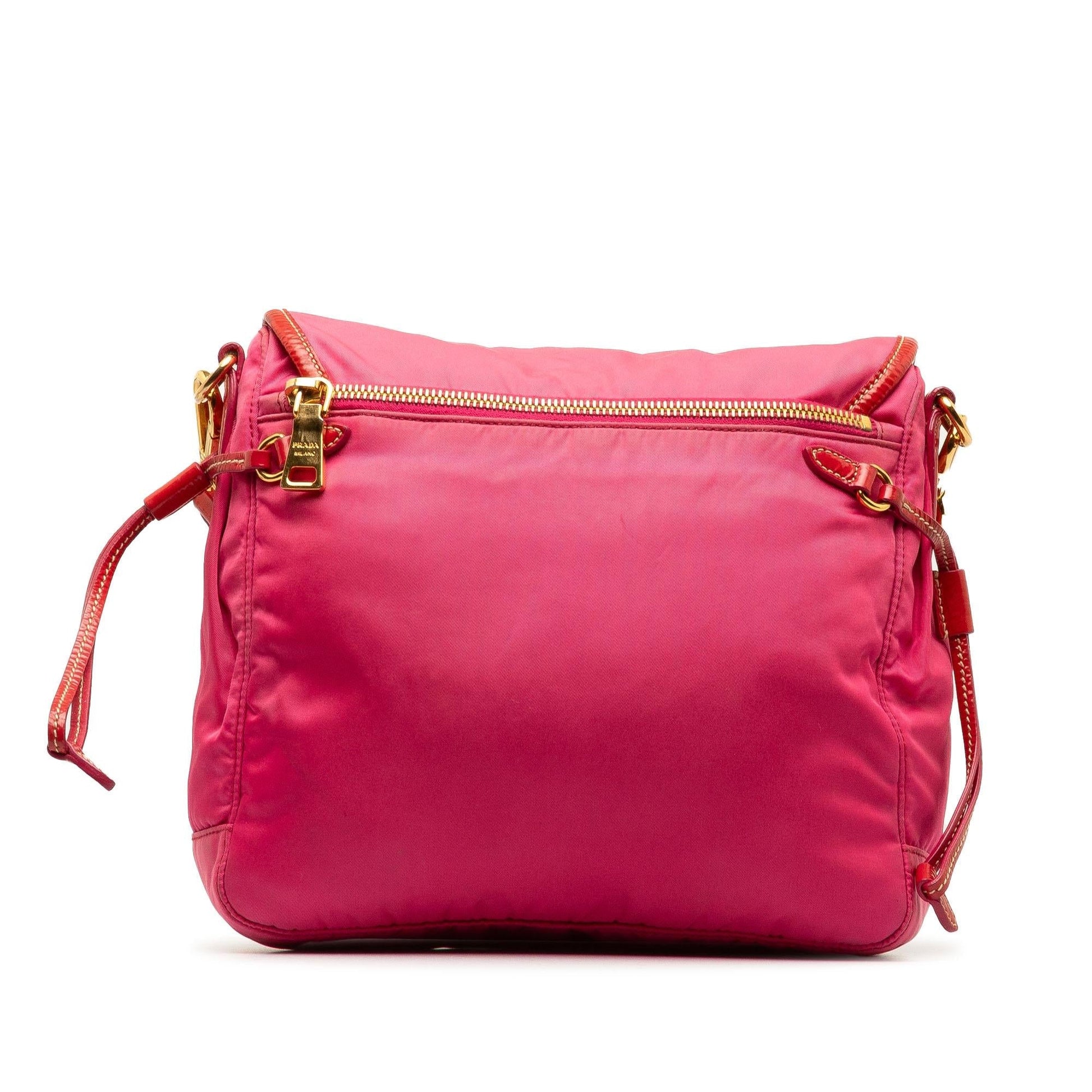 Prada Vernice Trimmed Tessuto Crossbody Shg Owvl3M Flap Crossbody Bag