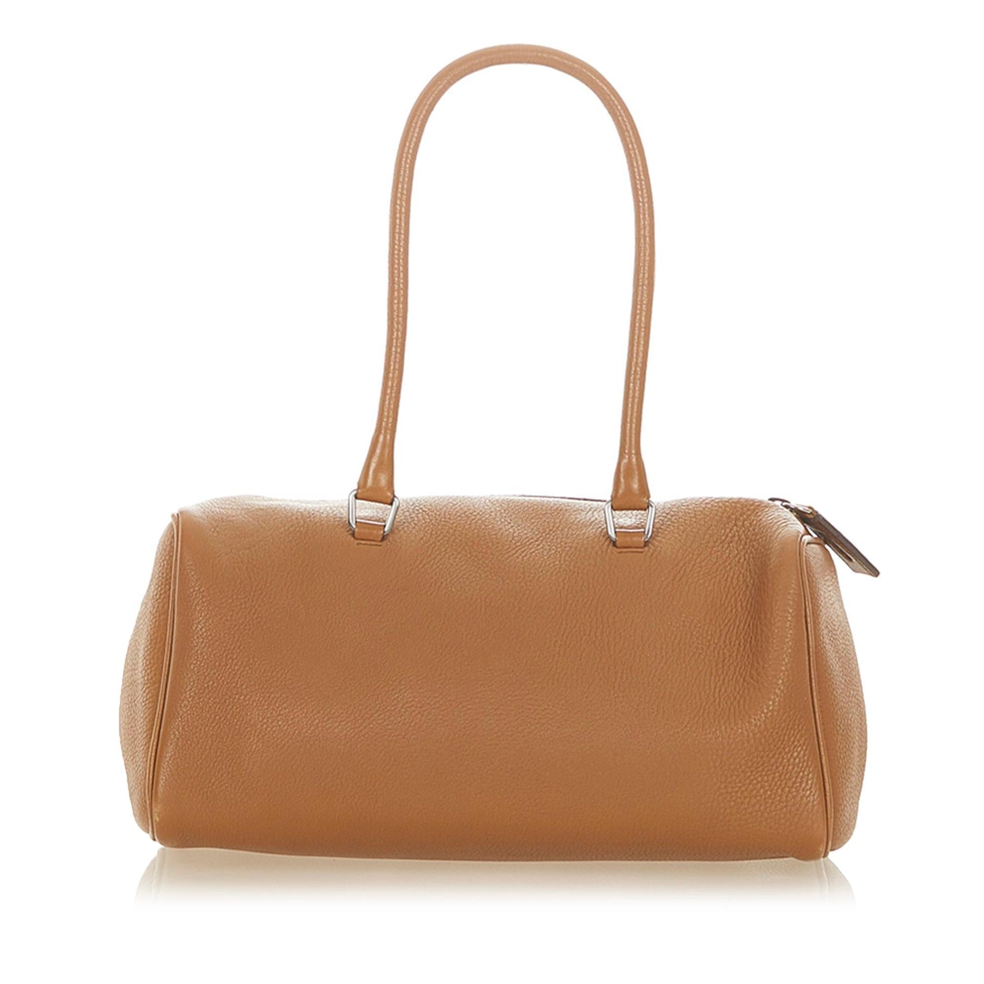 Prada Daino Boston Bag Shg Vitello Satchel Bag