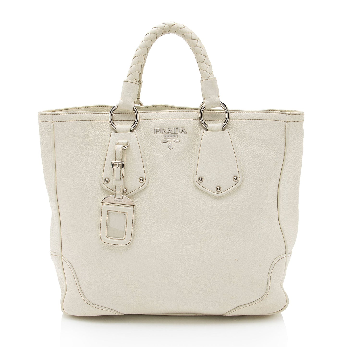 Prada Daino Braided Tote Shf Xq69Sr Vitello Tote Bag