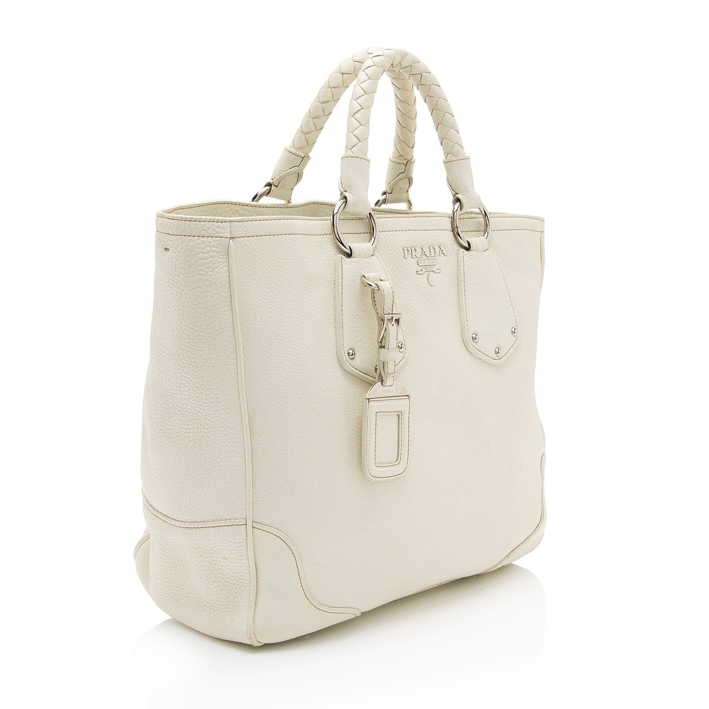 Prada Daino Braided Tote Shf Xq69Sr Vitello Tote Bag