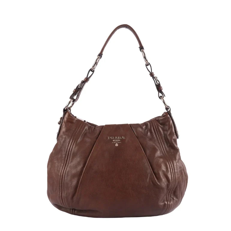 Prada Daino Bruciato Hobo Bag Vitello Shoulder Bag