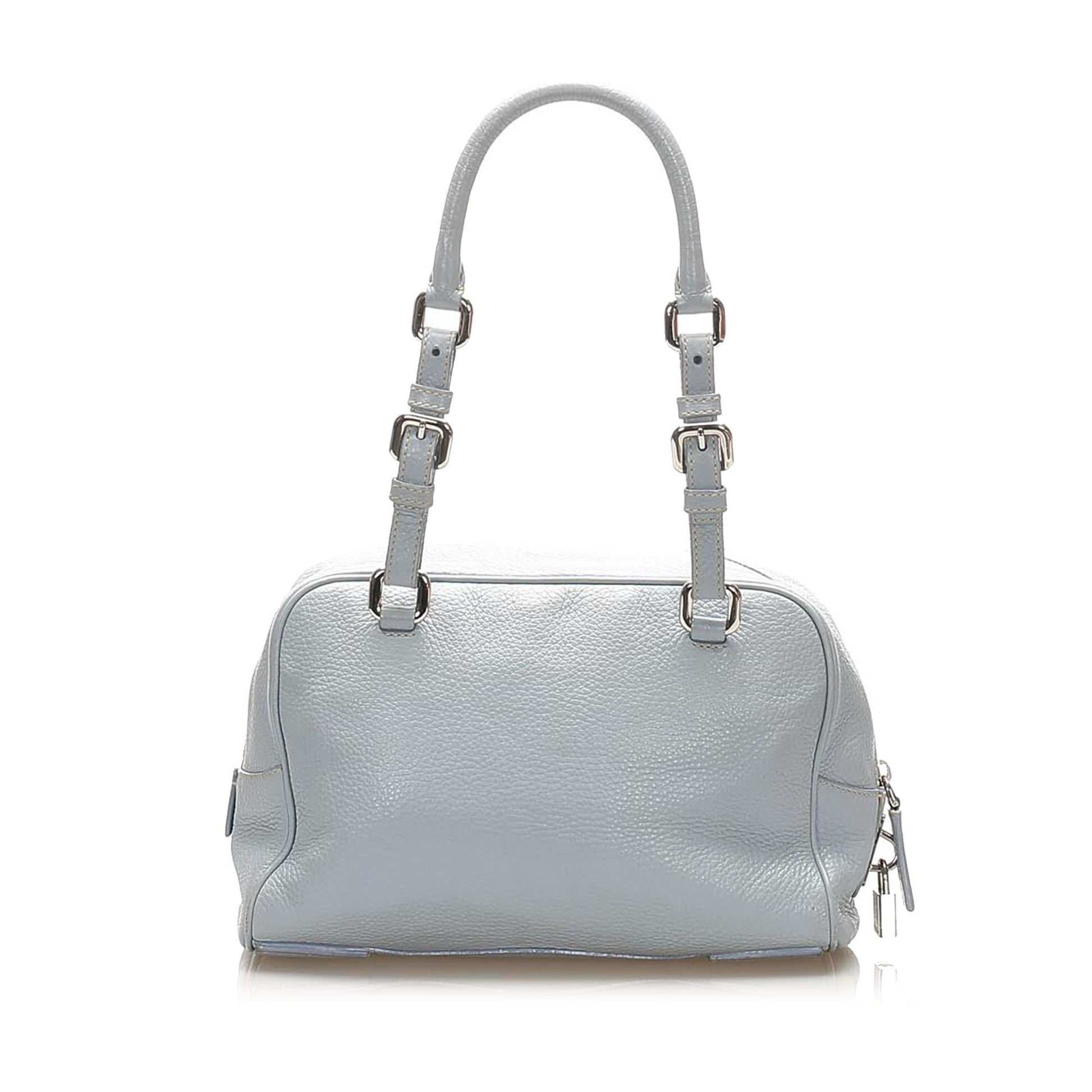 Prada Daino Canapa Shoulder Bag Shg Vitello Logo