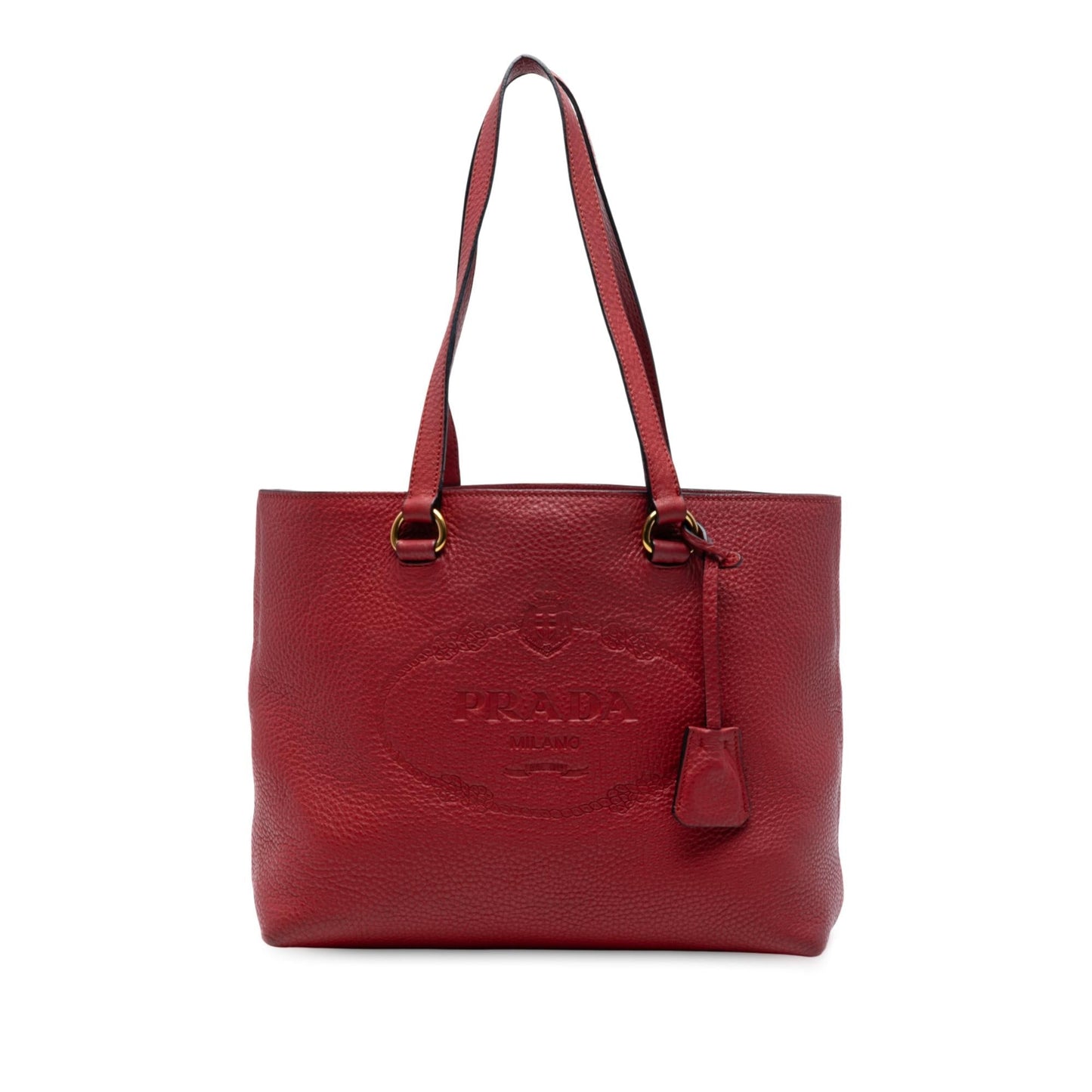 Prada Daino Canapa Tote Vitello Logo Tote Bag