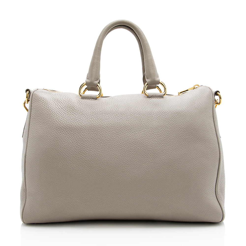 Prada Daino Convertible Tote Shf Vitello Zip Tote Bag