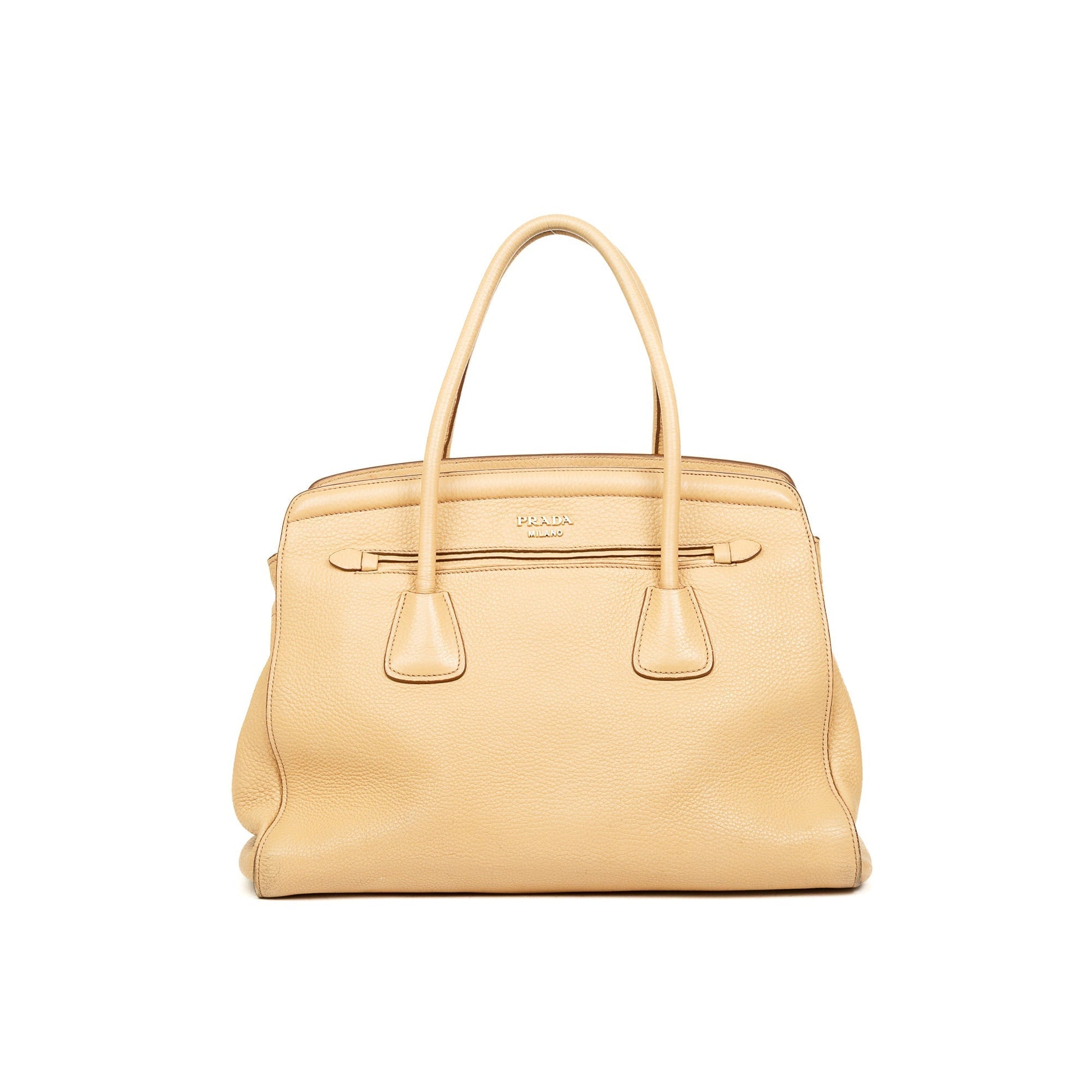 Prada Vitello Daino Cuir Frame Convertible Tote Handbag Tote Bag