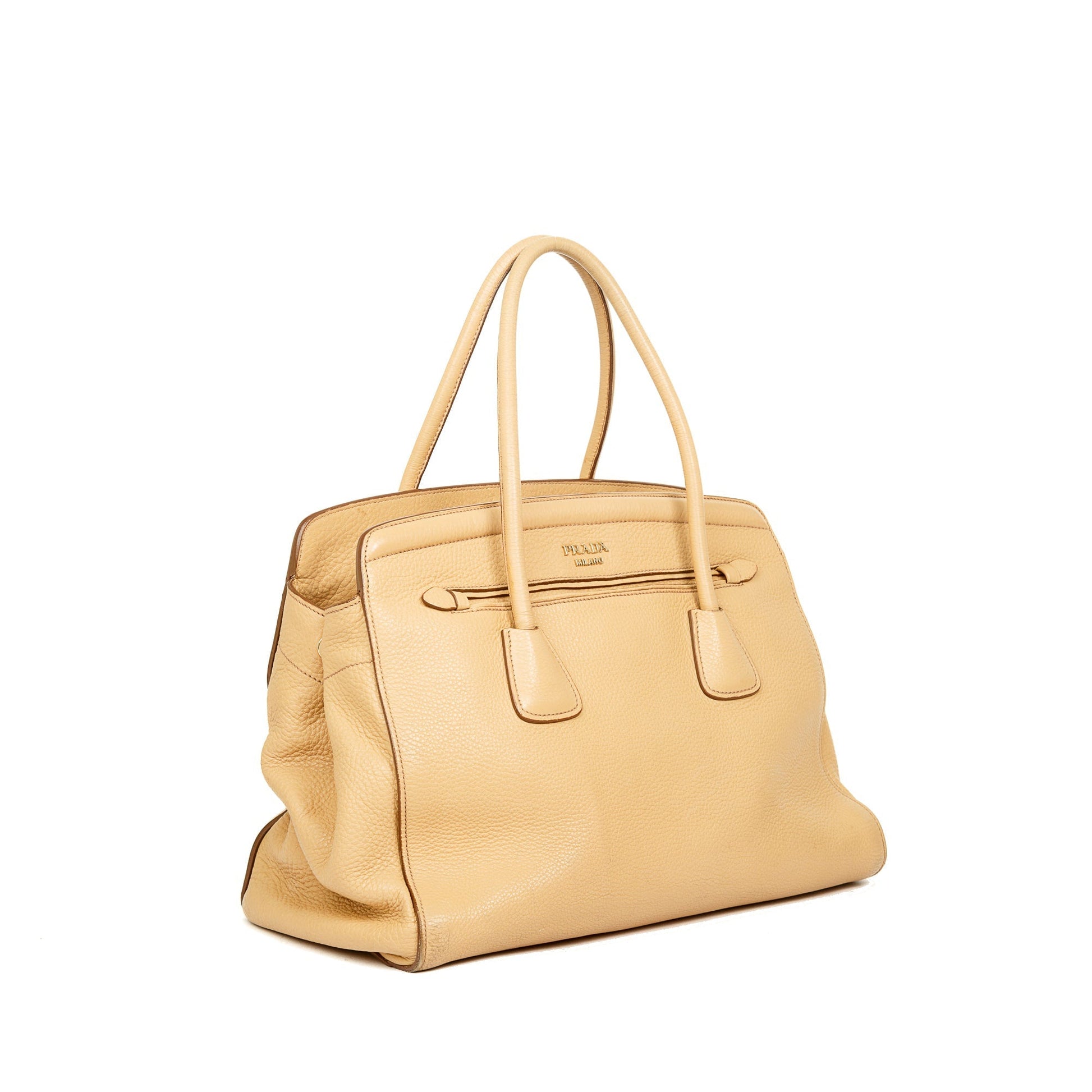 Prada Vitello Daino Cuir Frame Convertible Tote Handbag Tote Bag