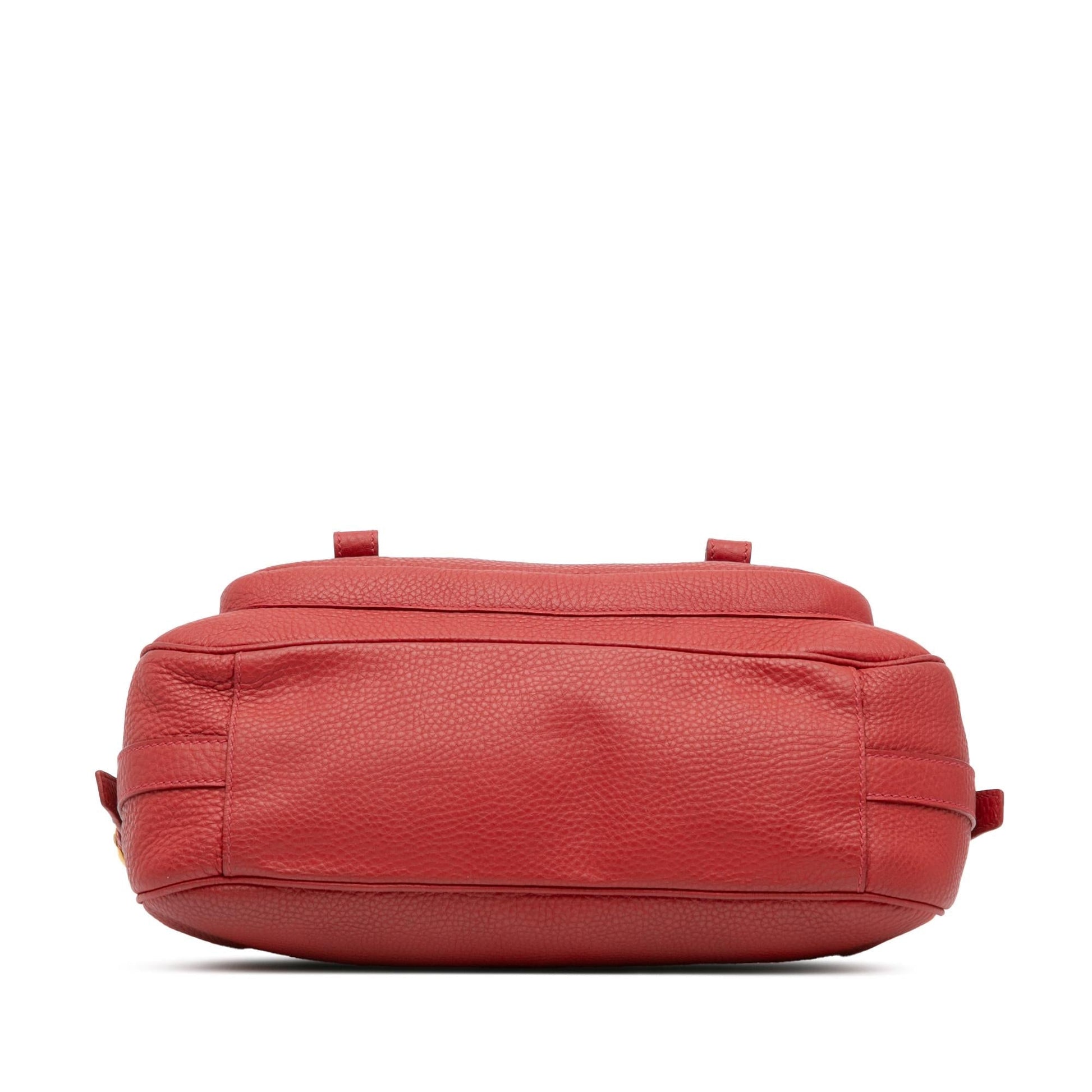 Prada Daino Double Buckle Messenger Bag Vitello Crossbody Bag