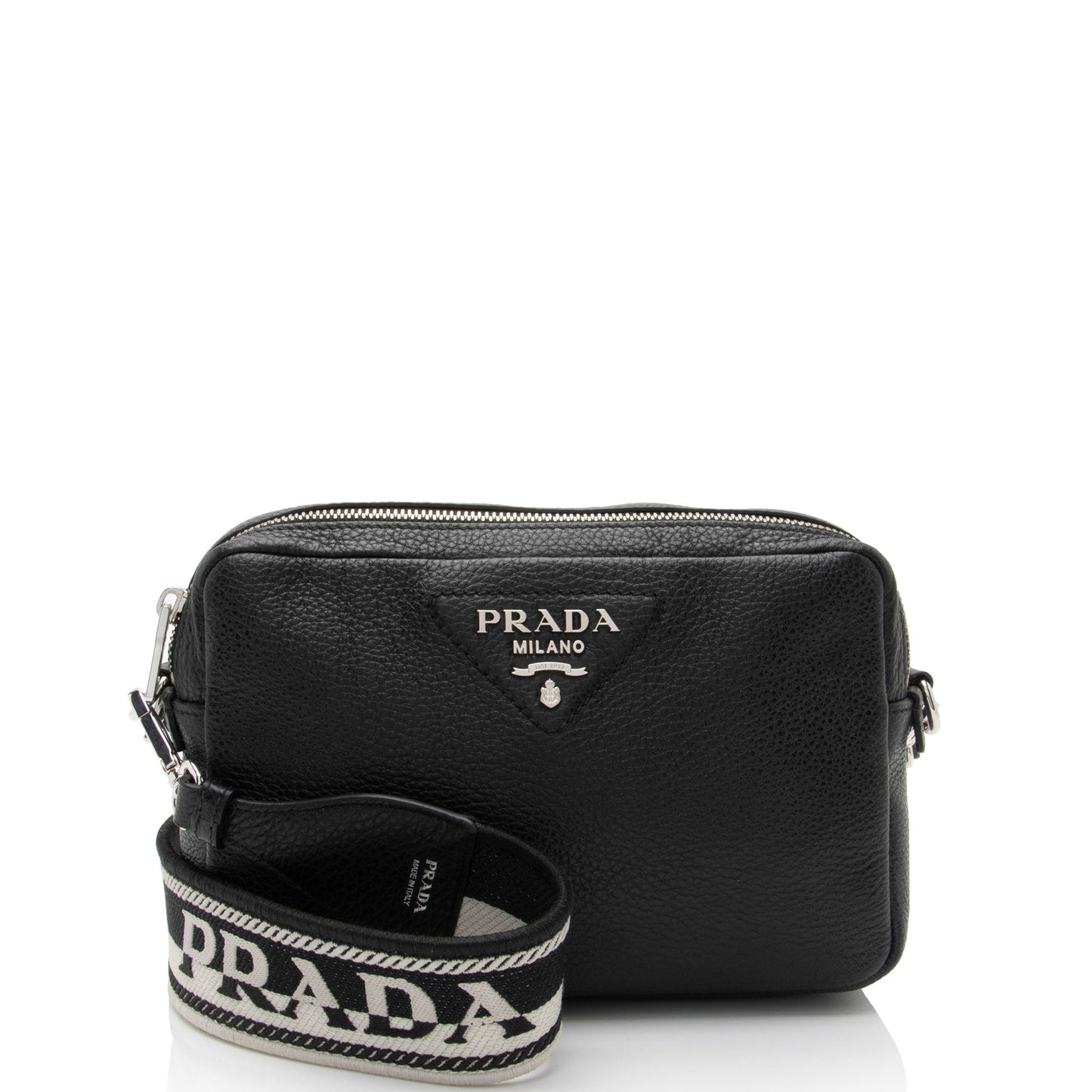 Prada Daino Double Camera Bag Shf Hrhhcy Vitello Zip Shoulder Bag