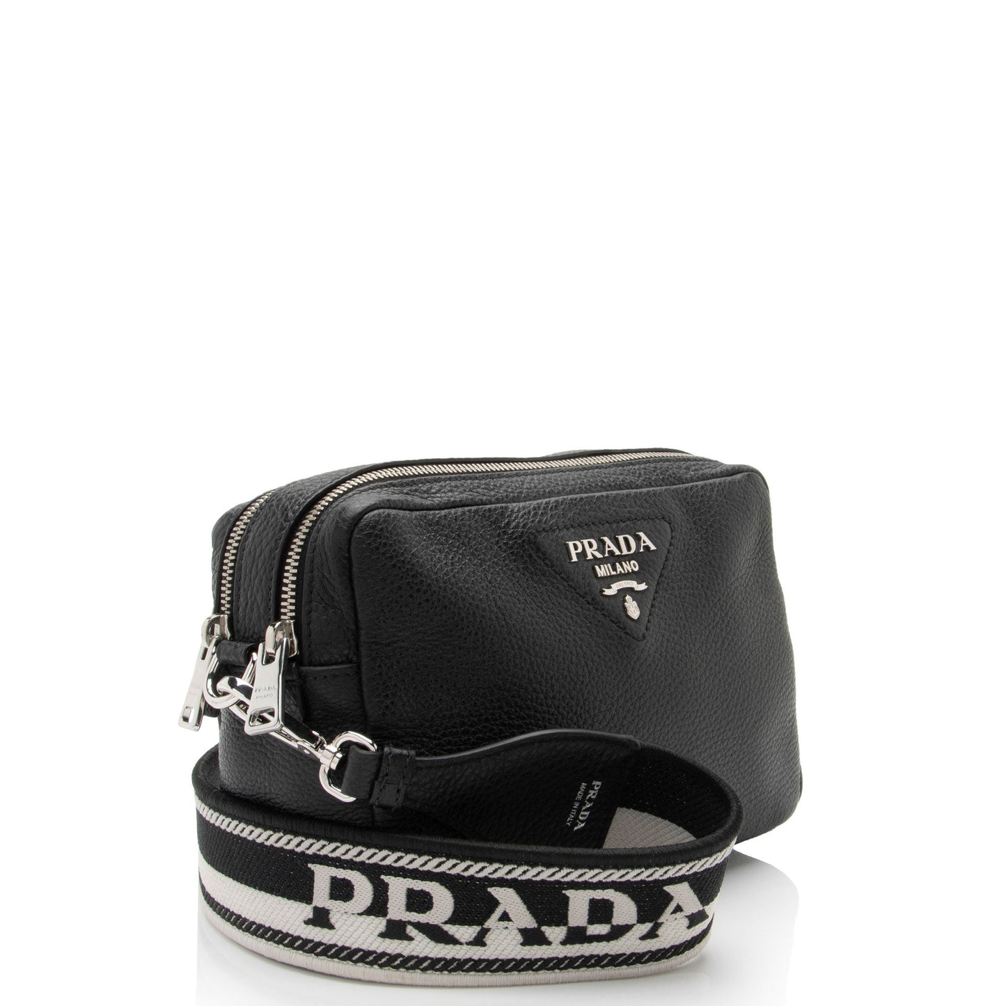 Prada Daino Double Camera Bag Shf Hrhhcy Vitello Zip Shoulder Bag