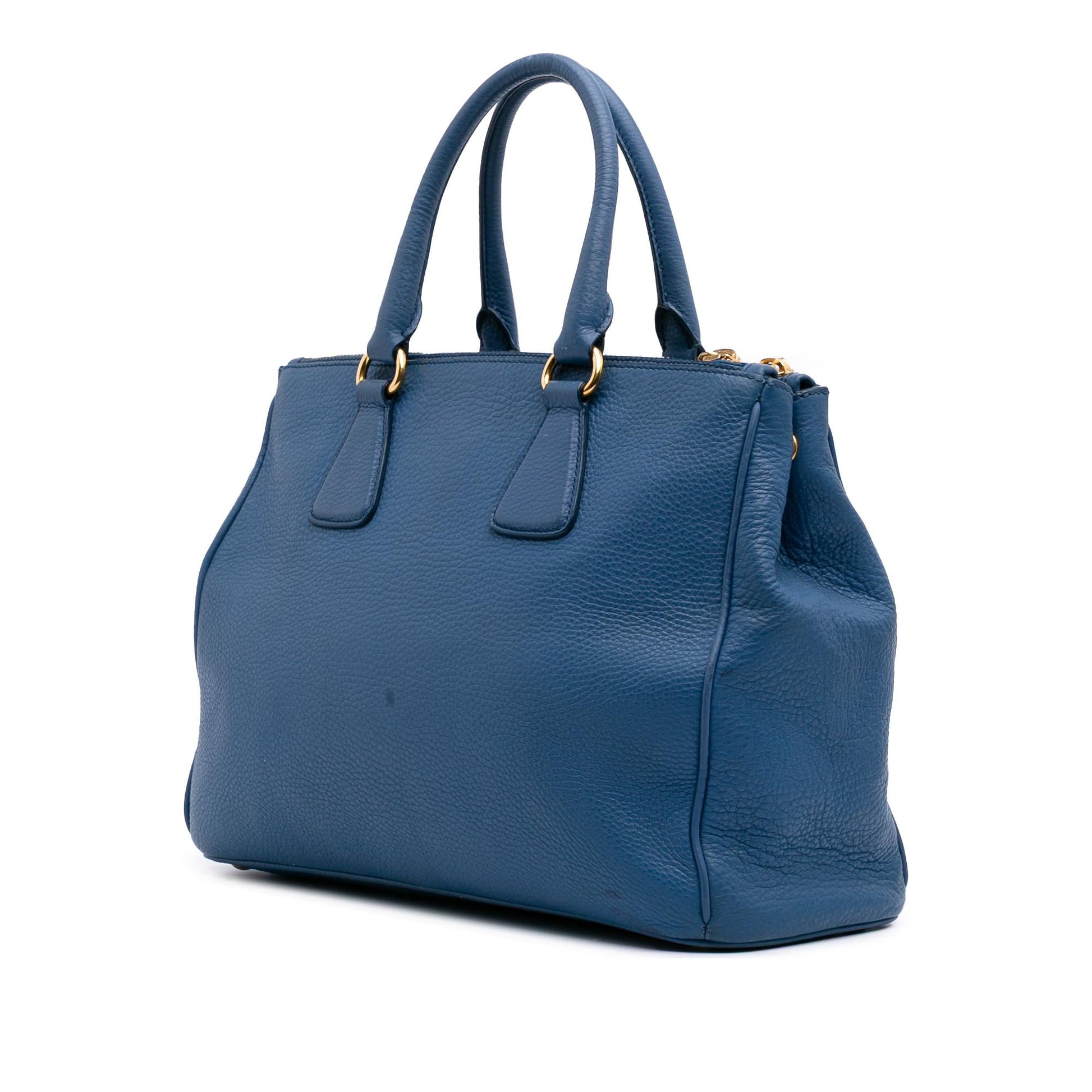 Prada Daino Double Convertible Tote Vitello Zip Tote Bag