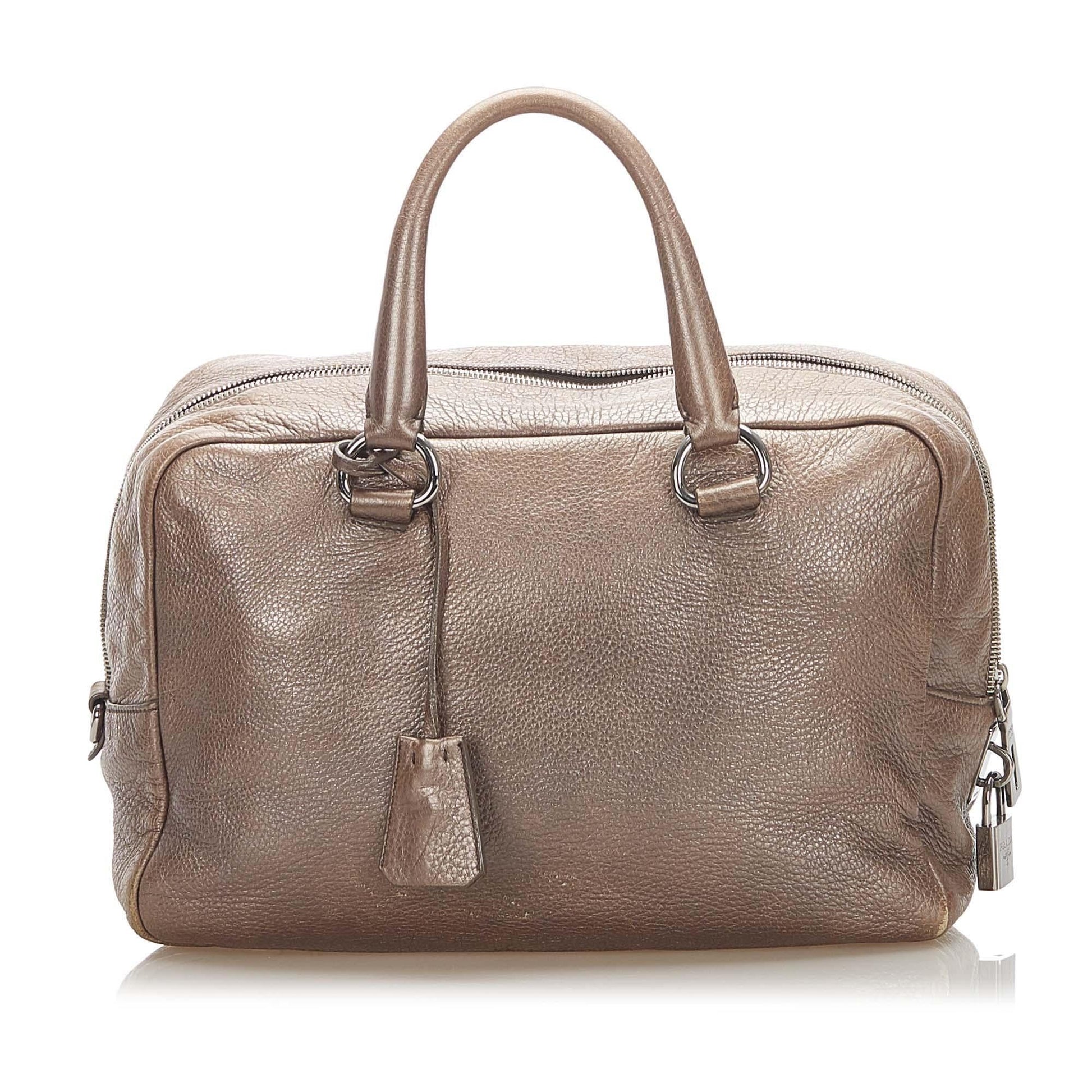 Prada Daino Handbag Shg Vitello Satchel Bag Handbag Shg 17696