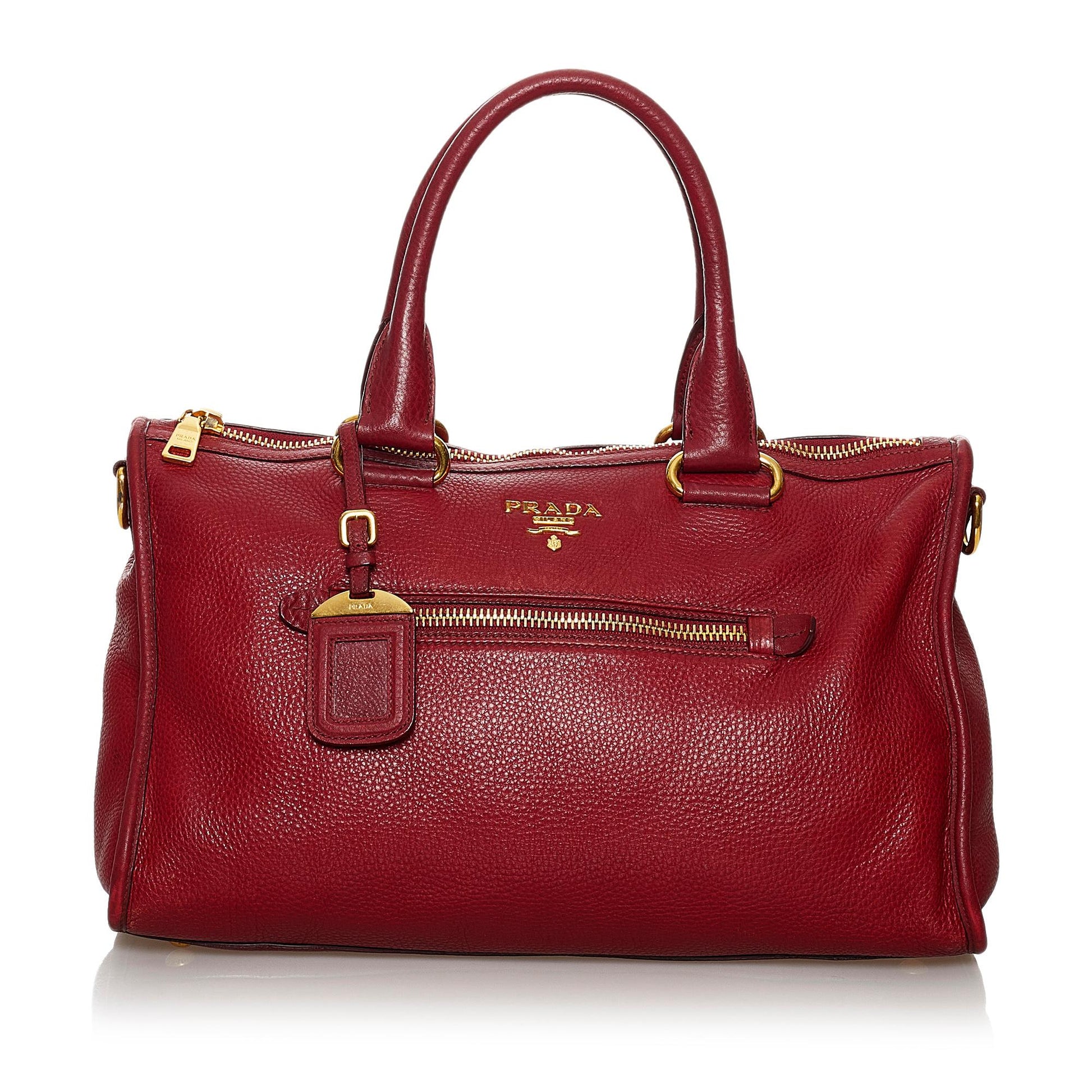 Prada Daino Handbag Shg Vitello Satchel Bag Handbag Shg 30254