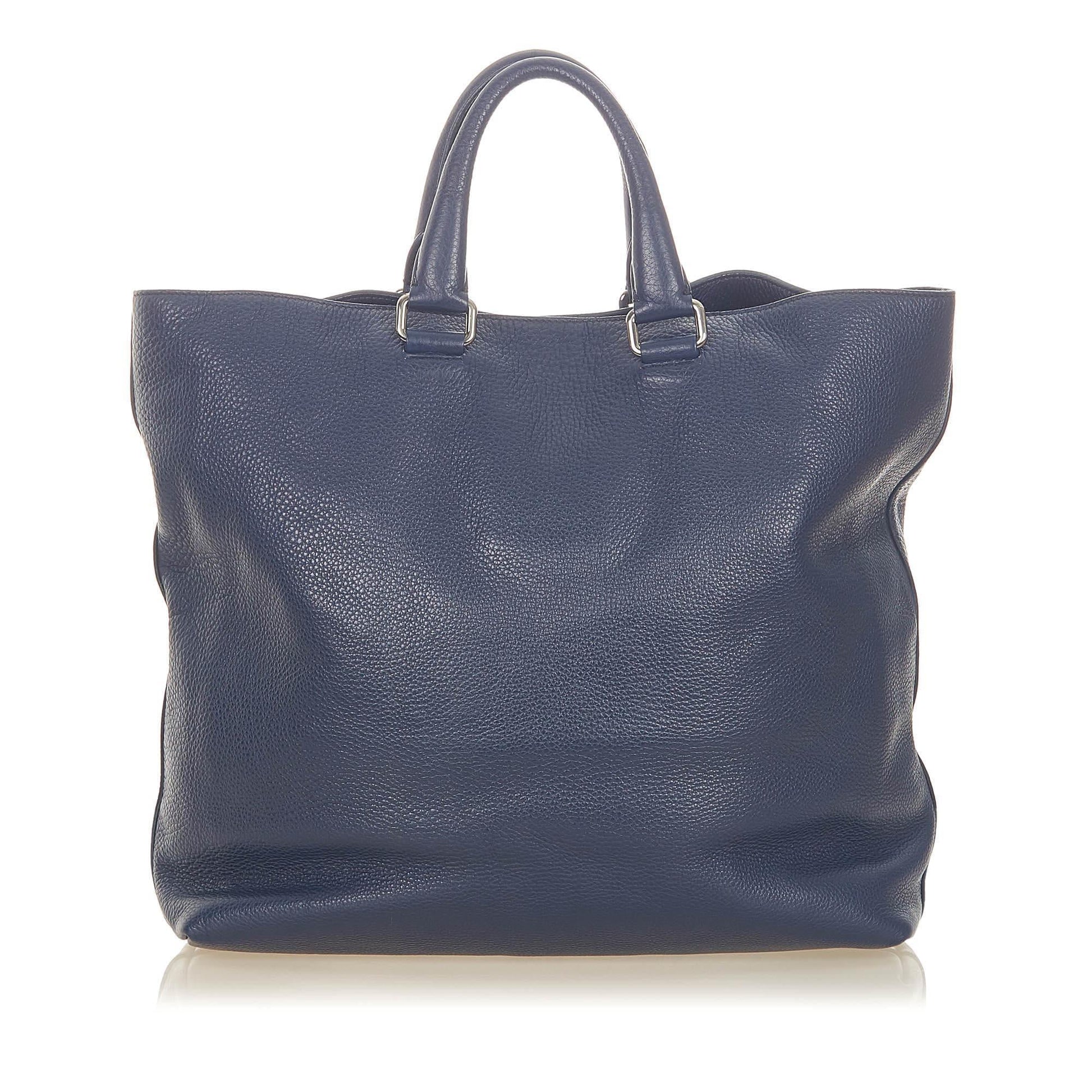Prada Daino Tote Bag Shg Leather Vitello