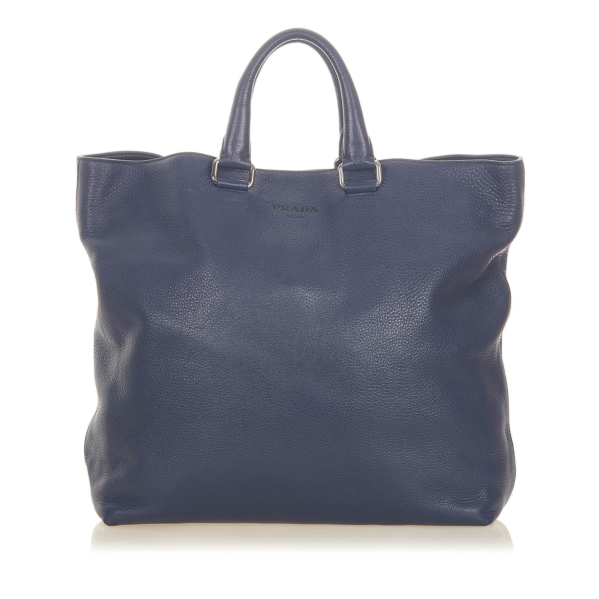 Prada Daino Tote Bag Shg Leather Vitello