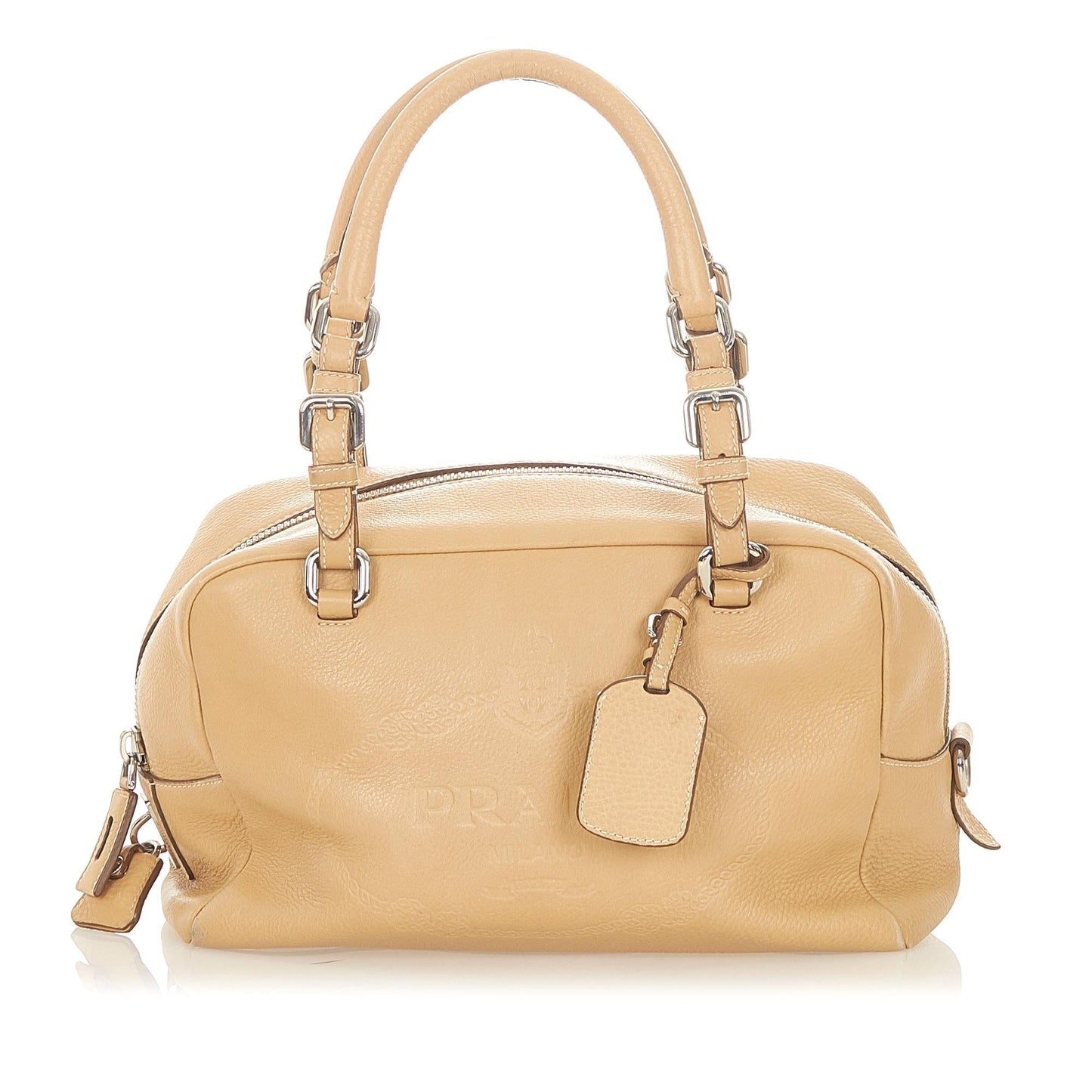 Prada Daino Handbag Shg Vitello Logo Satchel Bag
