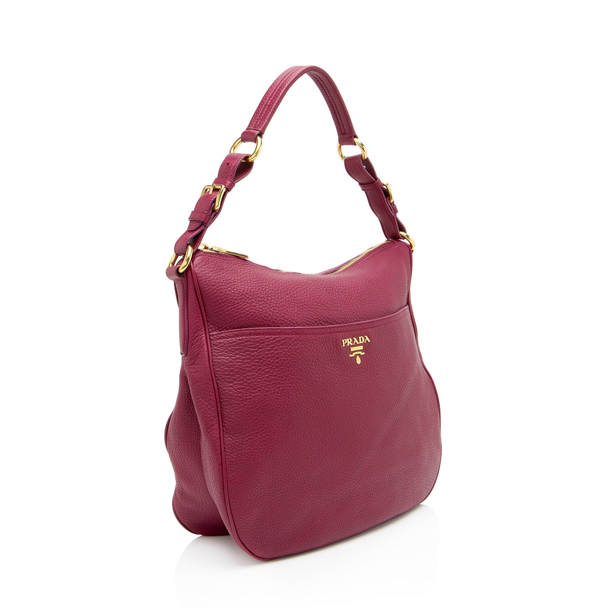 Prada Daino Pocket Hobo Vitello Small Shoulder Bag