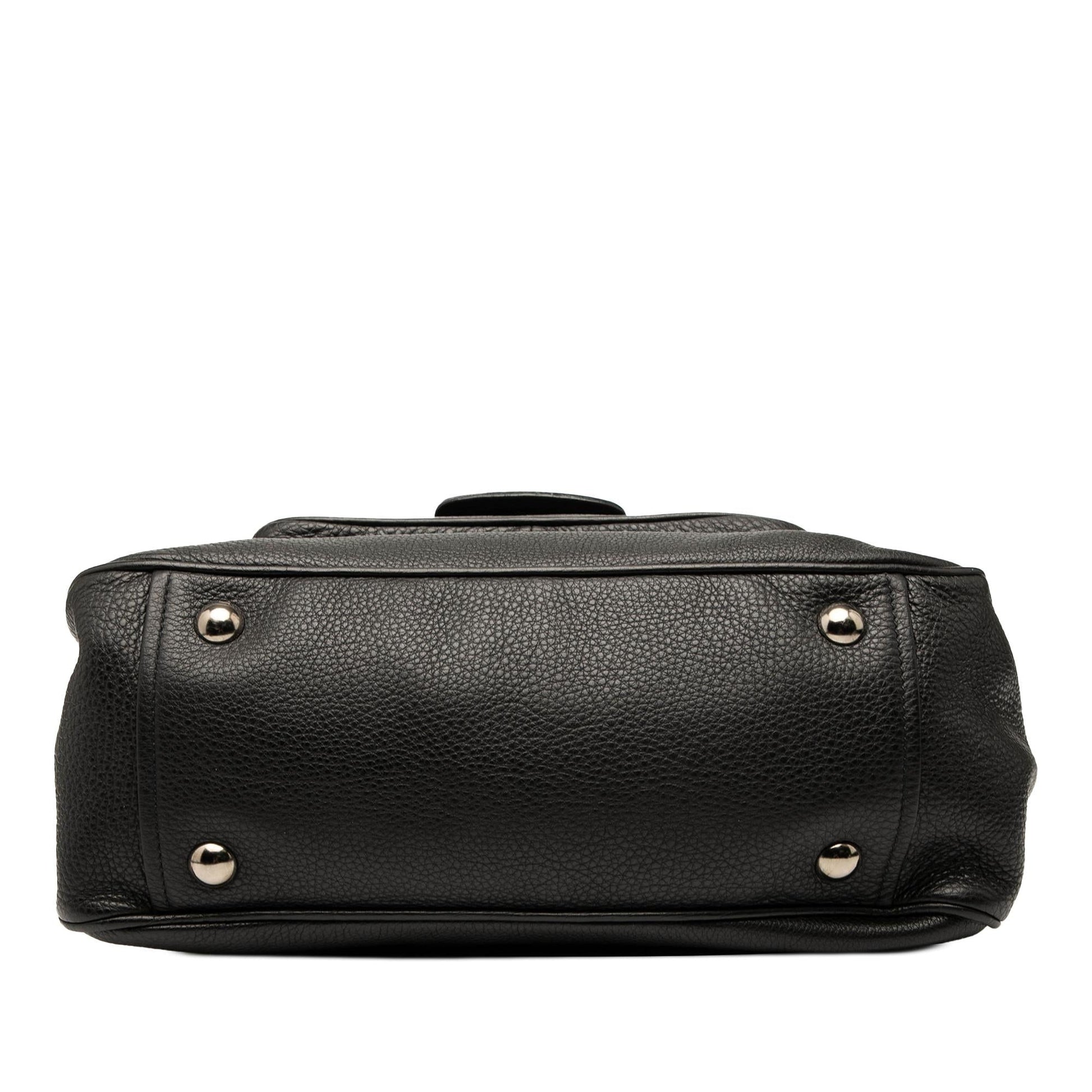 Prada Daino Pushlock Shoulder Bag Vitello Flap