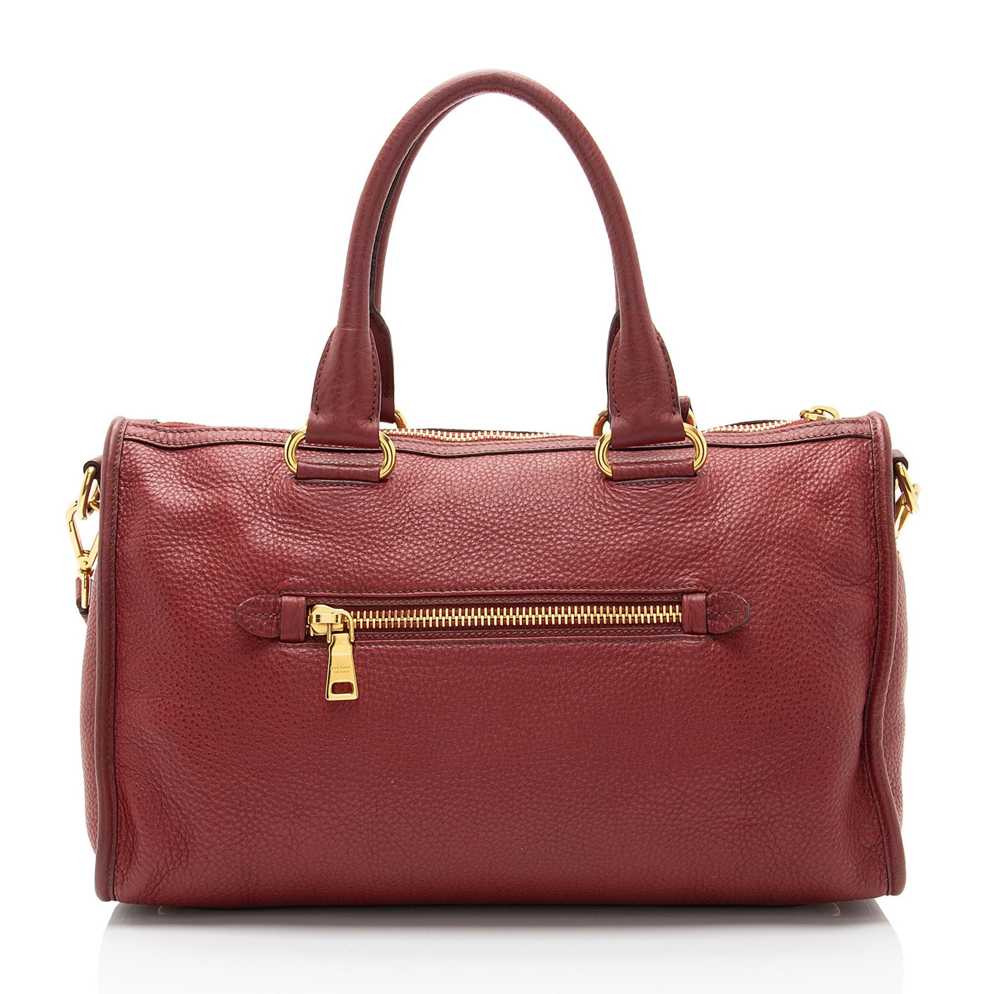 Prada Daino Satchel Shf Aiicao Vitello Zip Satchel Bag