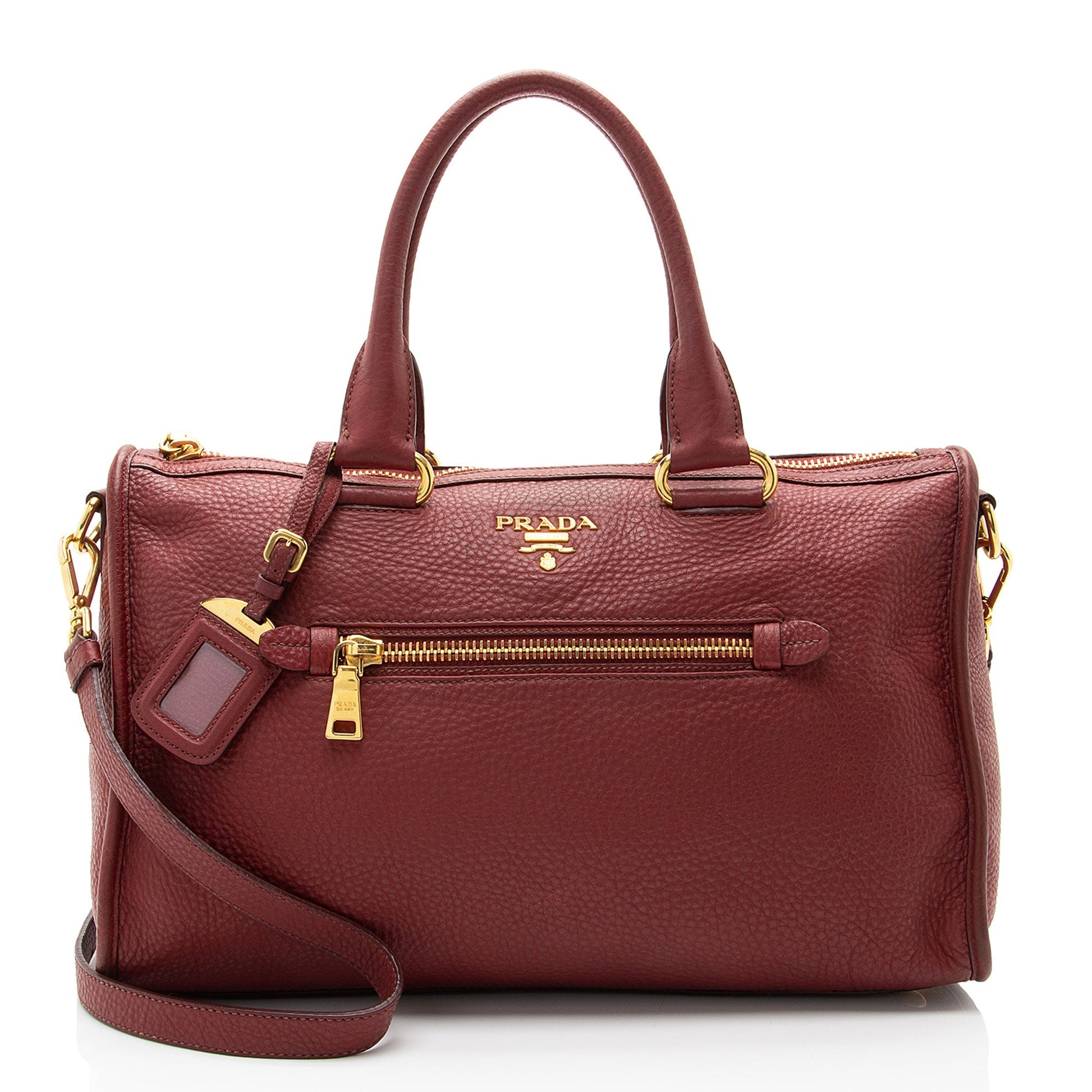 Prada Daino Satchel Shf Aiicao Vitello Zip Satchel Bag