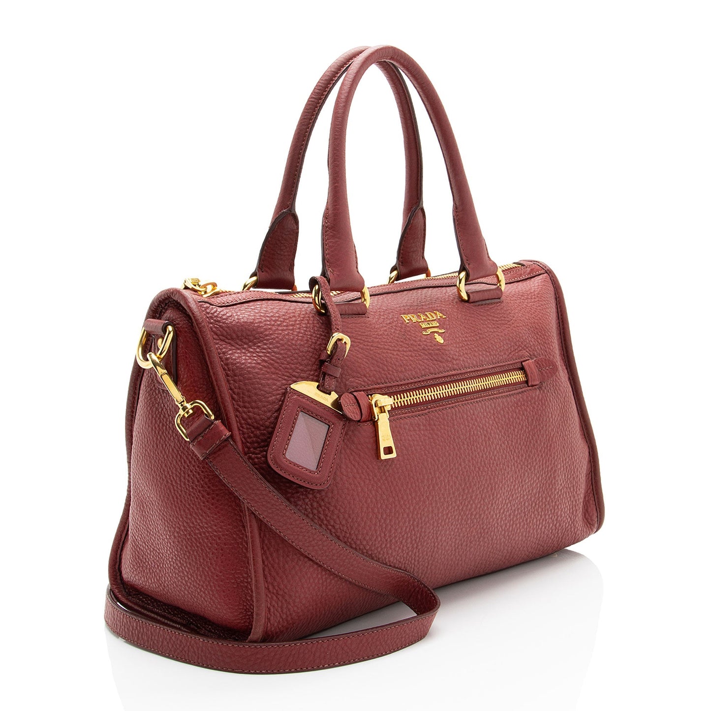 Prada Daino Satchel Shf Aiicao Vitello Zip Satchel Bag
