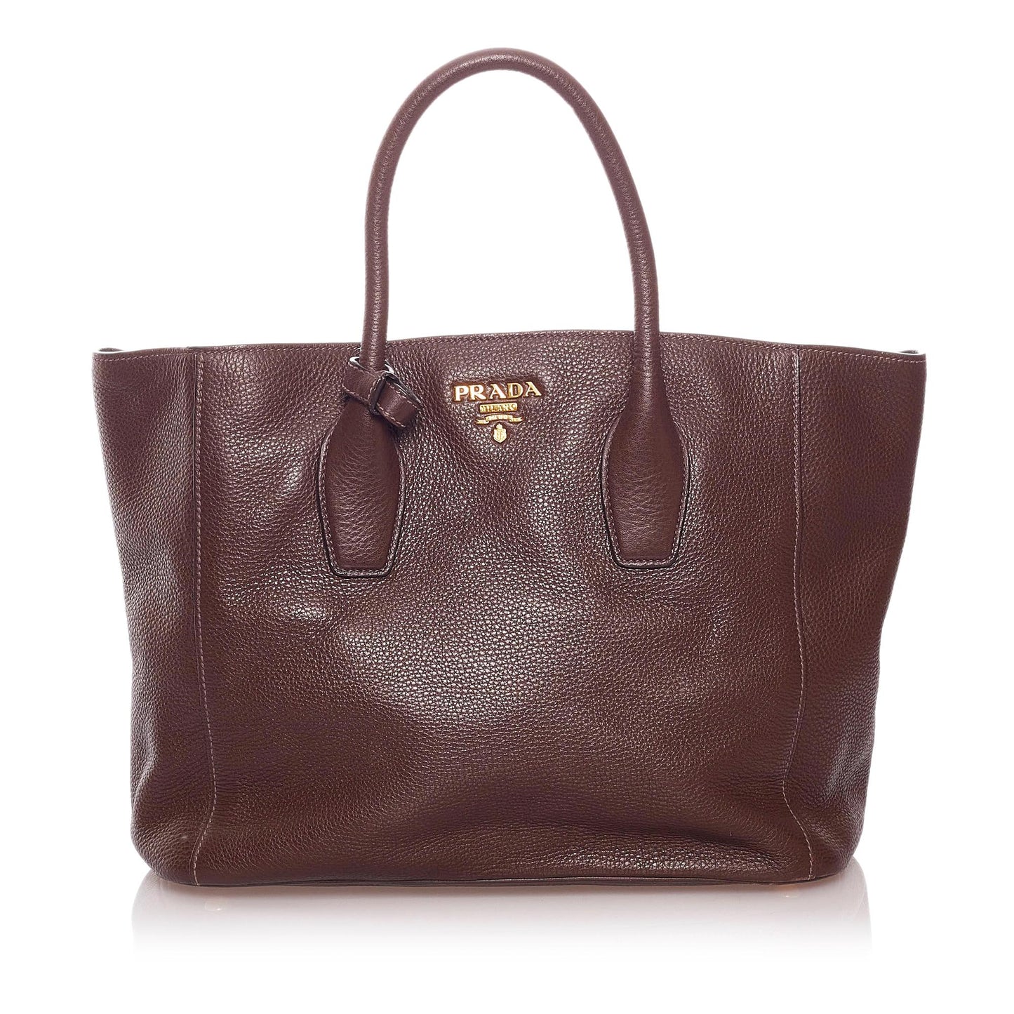 Prada Daino Shopper Tote Bag Shg Vitello