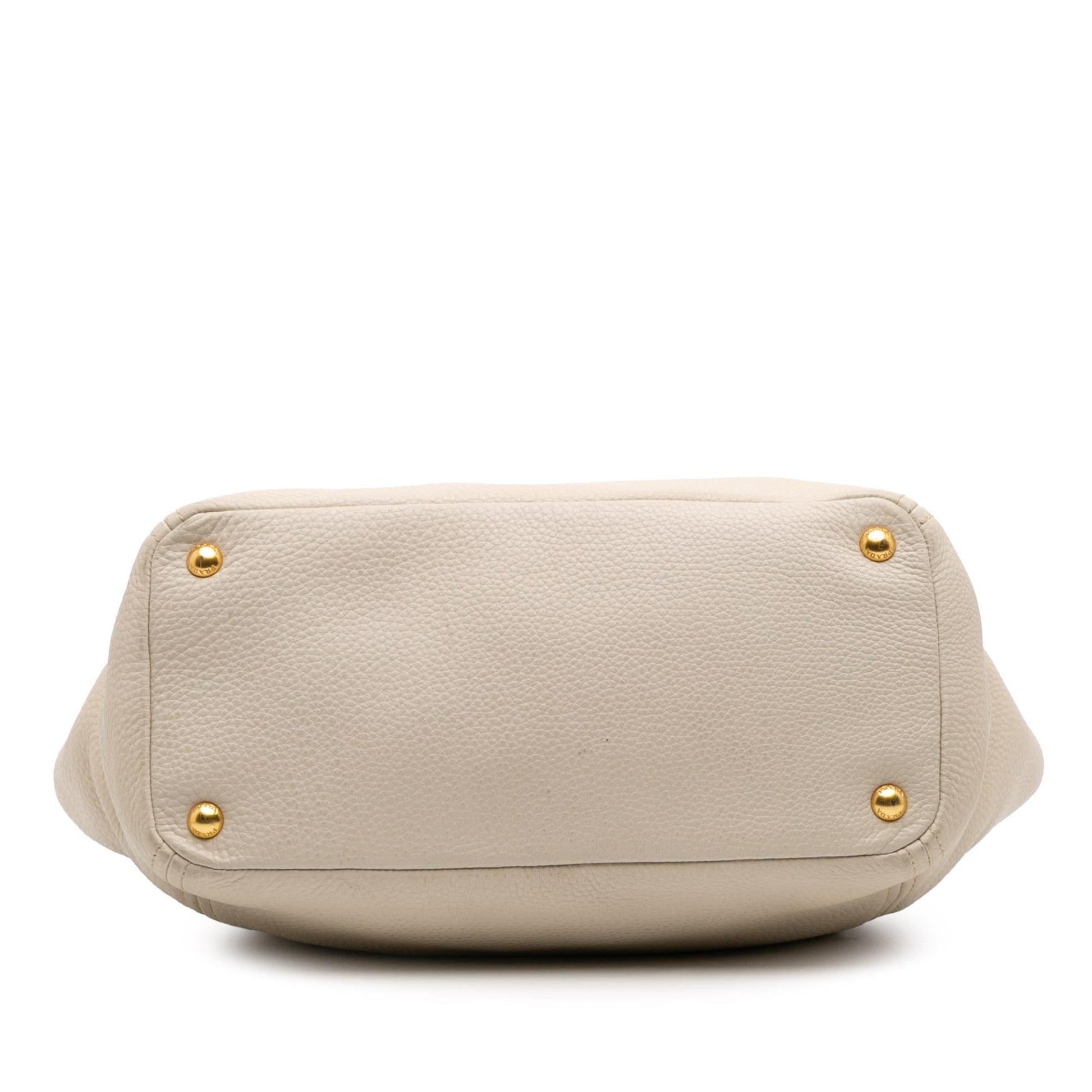 Prada Daino Side Pocket Convertible Tote Vitello Tote Bag