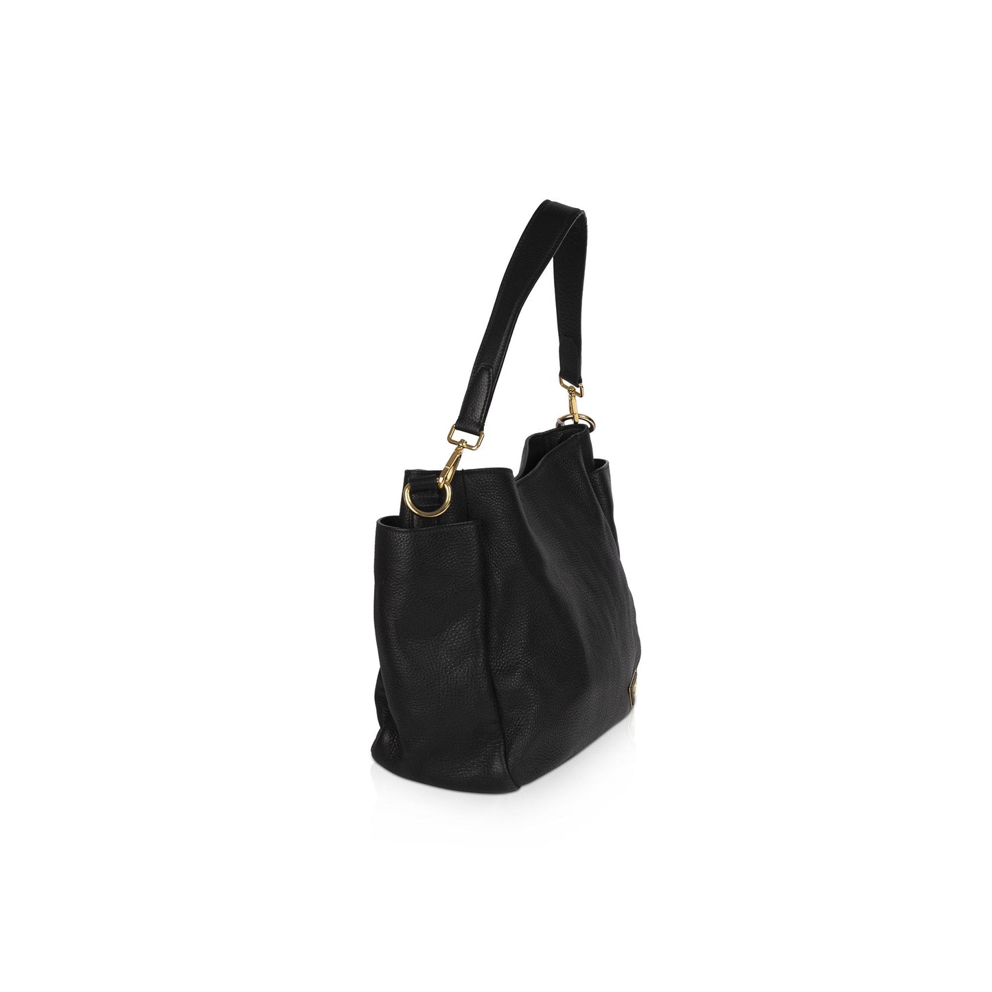 Prada Vitello Daino Side Pocket Hobo Handbag Travel Bag