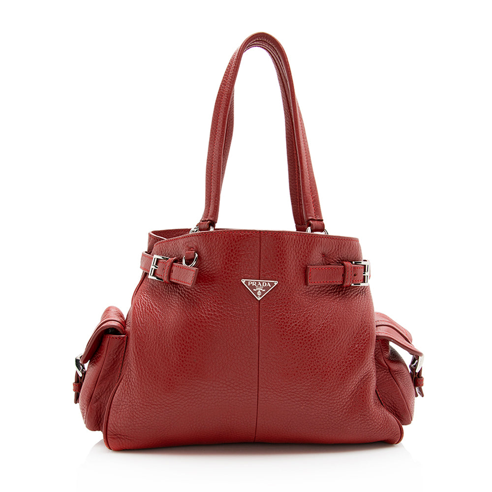 Prada Daino Side Pocket Tote Final Sale Shf Vitello Tote Bag
