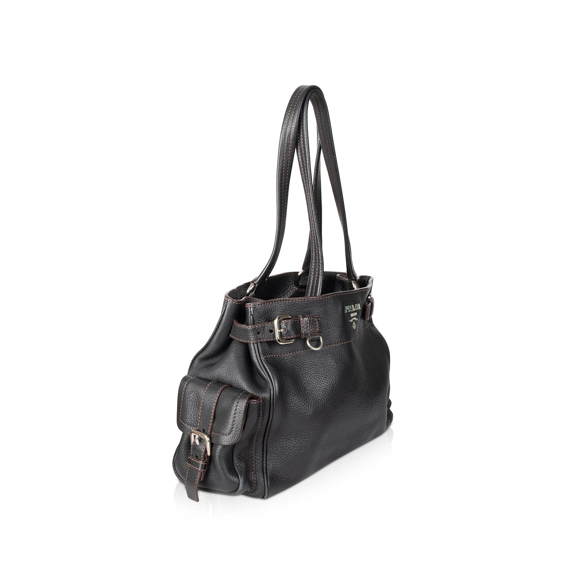 Prada Vitello Daino Side Pocket Tote Handbag Tote Bag