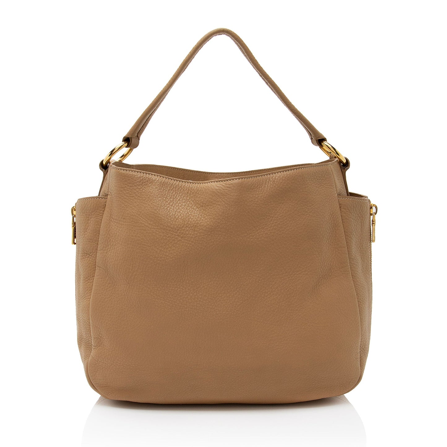 Prada Daino Side Pocket Hobo Shf Pipyzz Vitello Large Zip Shoulder Bag