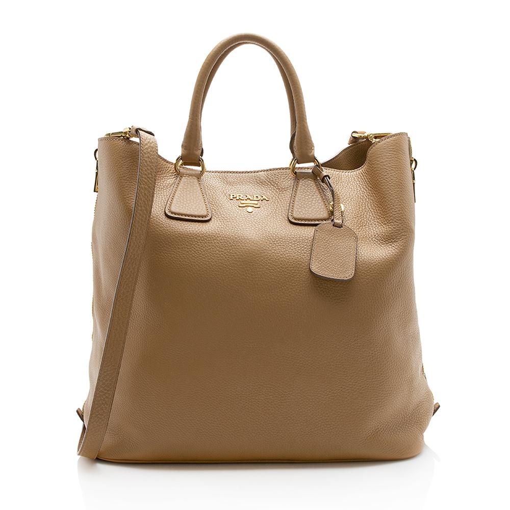 Prada Daino Side Tote Vitello Zip Tote Bag