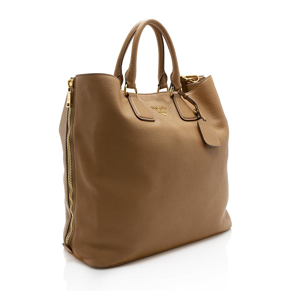 Prada Daino Side Tote Vitello Zip Tote Bag