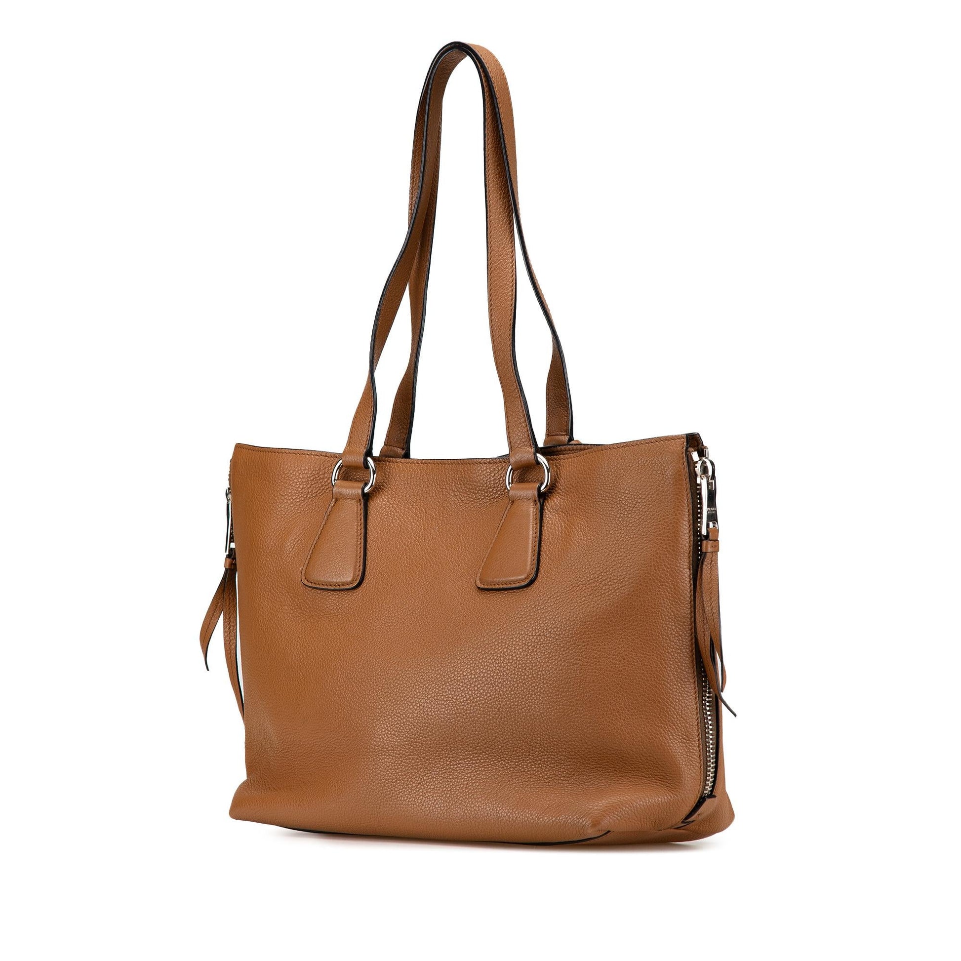 Prada Daino Side Tote Vitello Zip Tote Bag