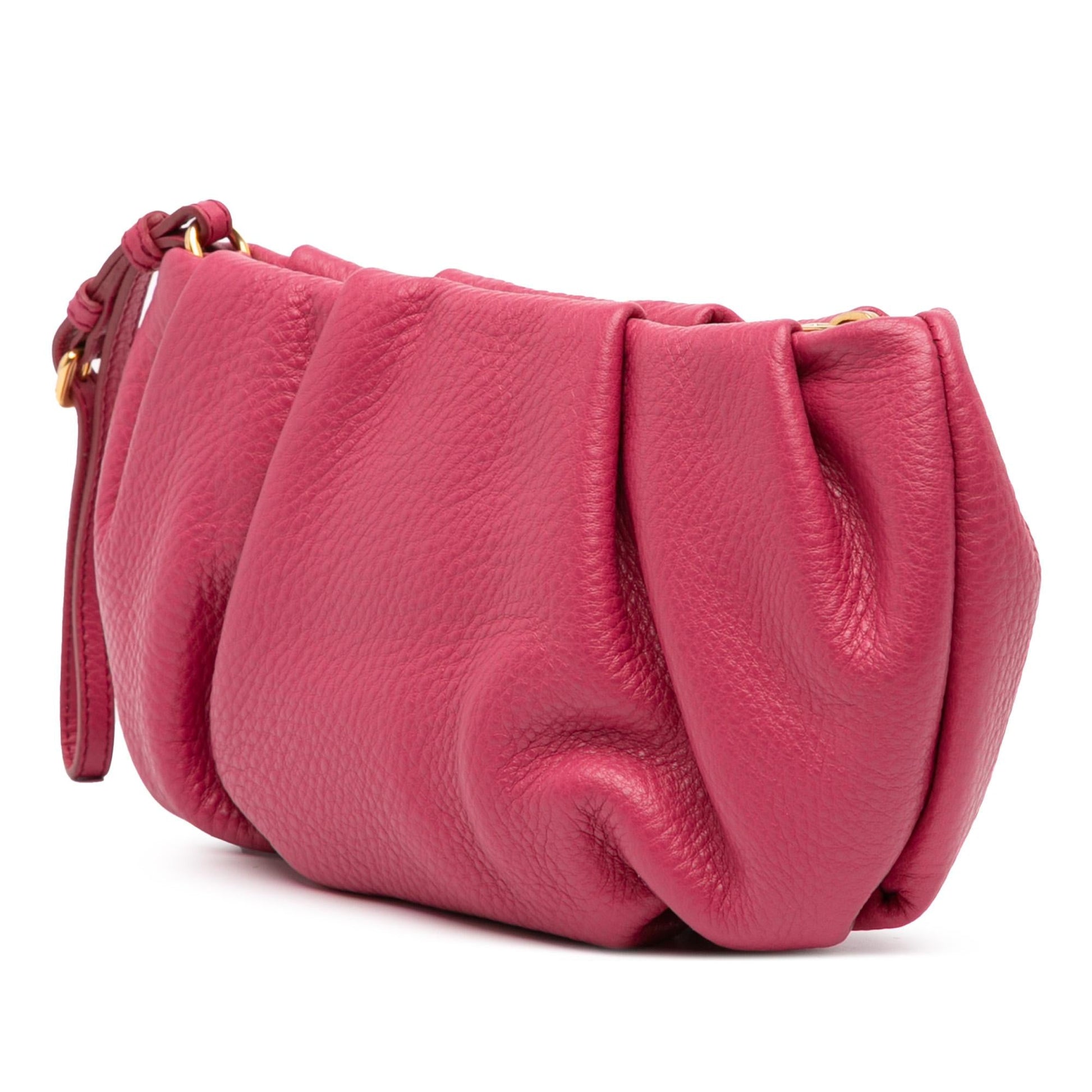 Prada Daino Wristlet Clutch Vitello Clutch Bag