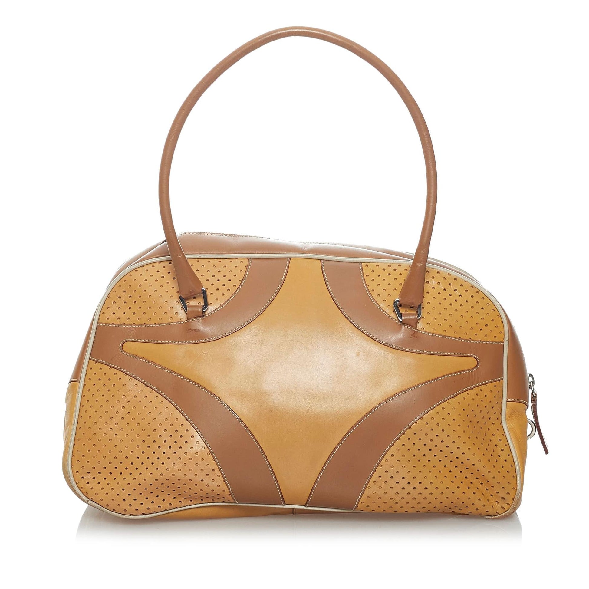 Prada Drive Handbag Shg Vitello Satchel Bag