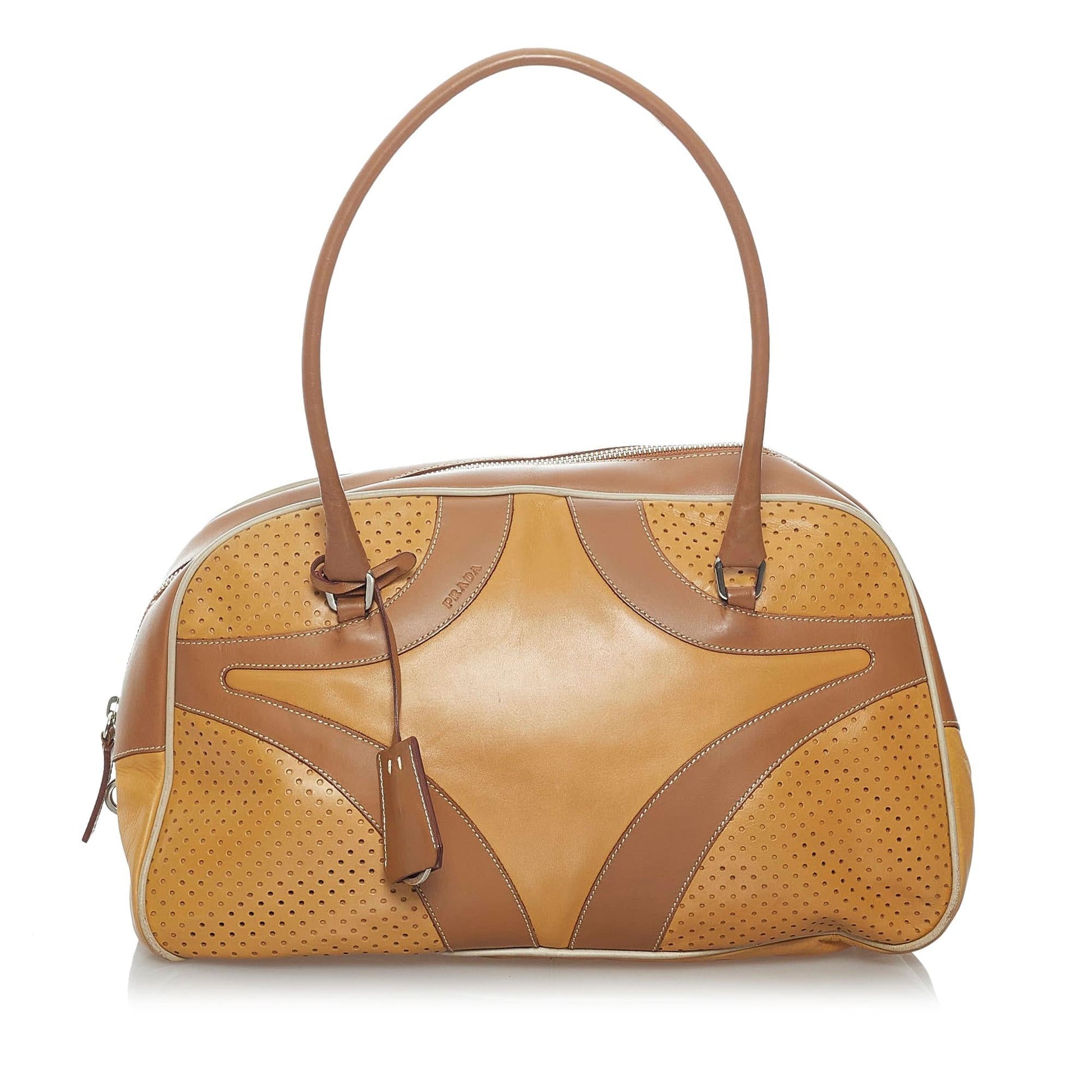 Prada Drive Handbag Shg Vitello Satchel Bag