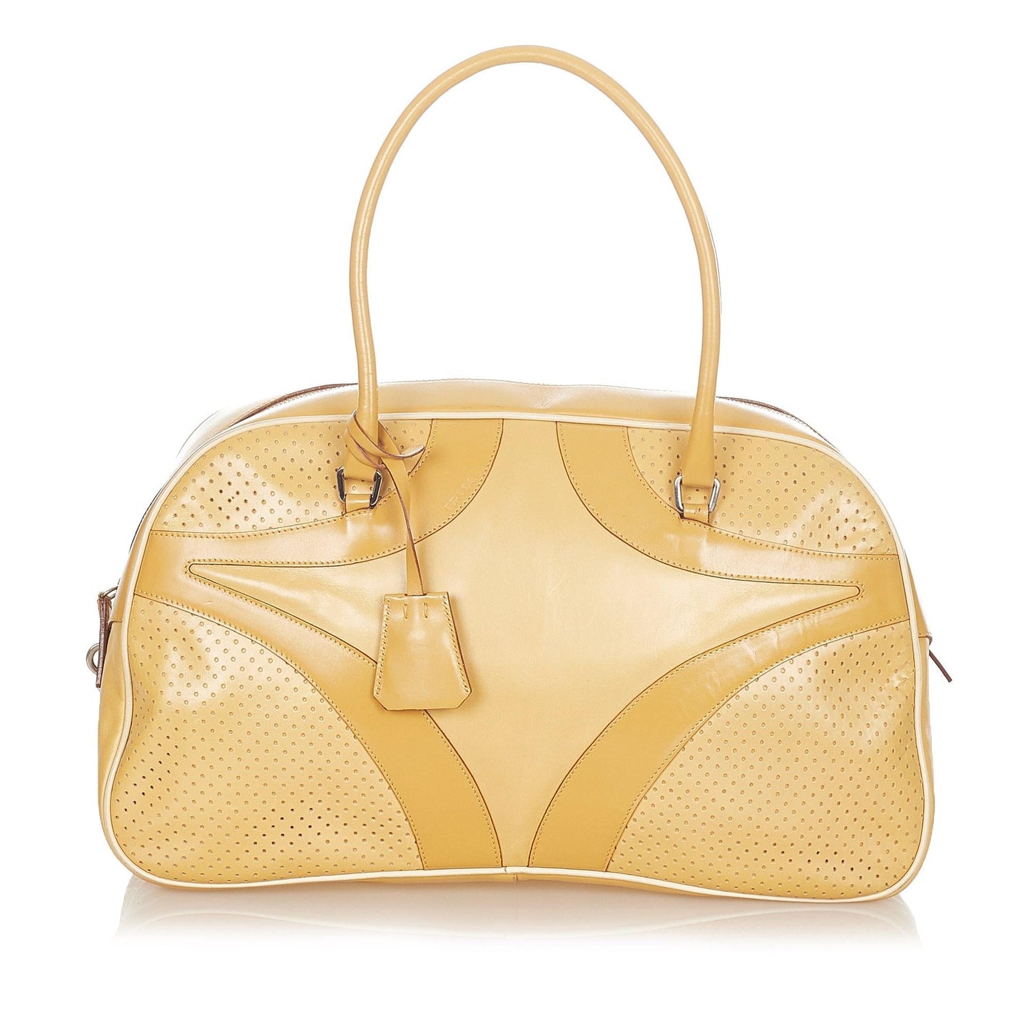 Prada Drive Handbag Shg Leather Vitello Satchel Bag