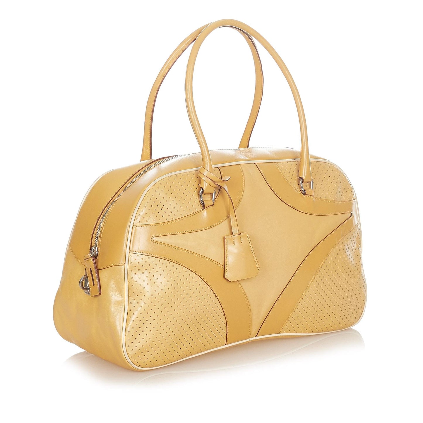 Prada Drive Handbag Shg Leather Vitello Satchel Bag