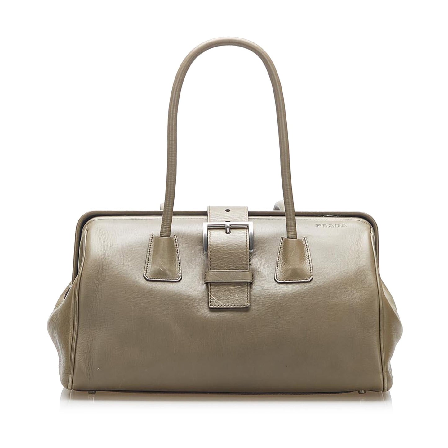 Prada Fibbia Handbag Shg Vitello Satchel Bag