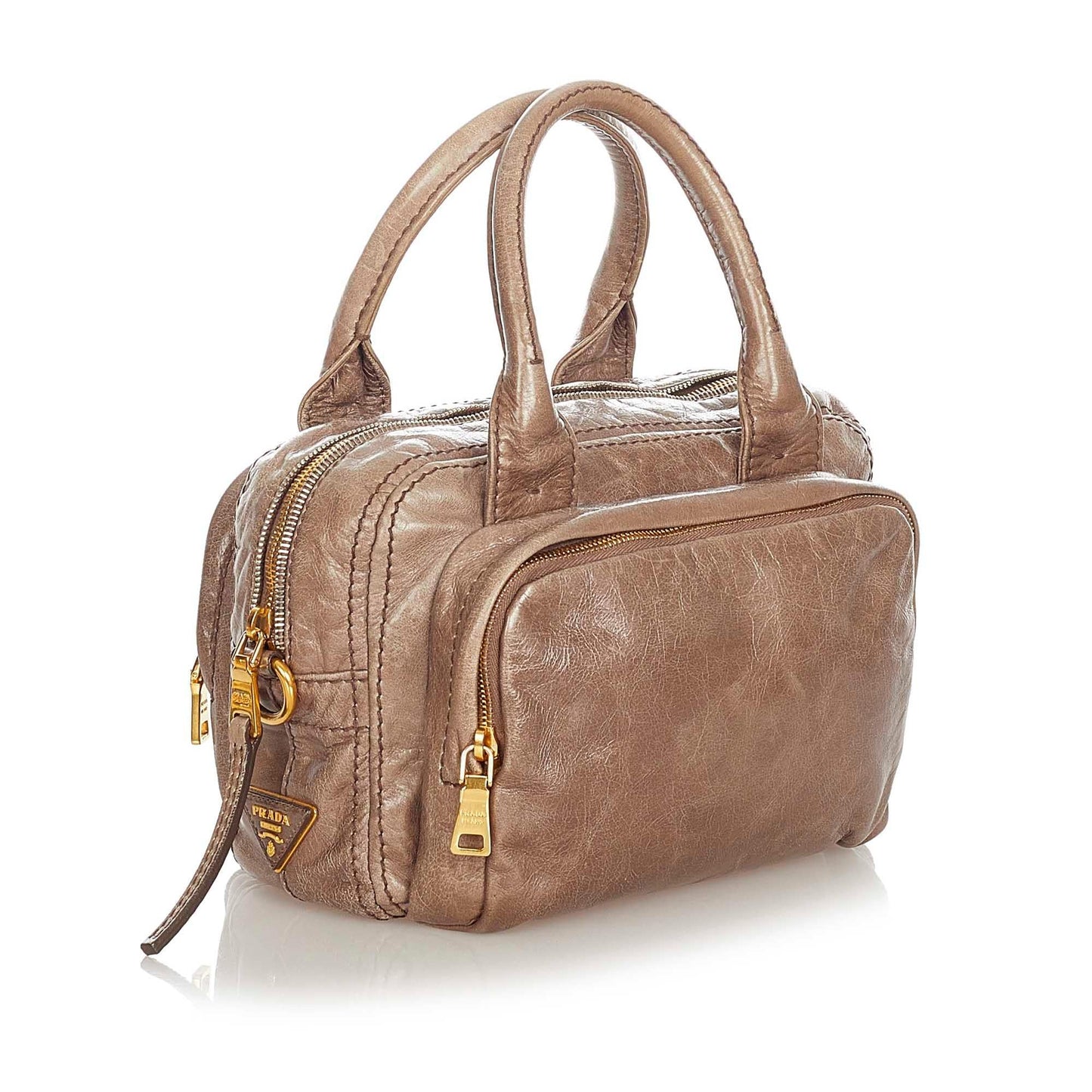Prada Shine Bauletto Satchel Shg Vitello Satchel Bag