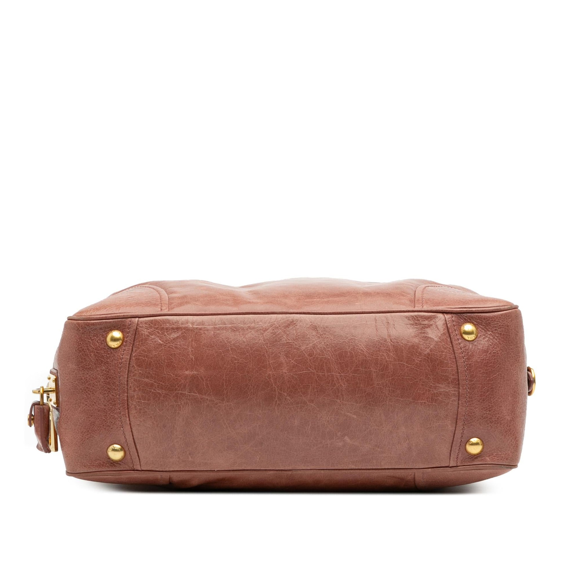 Prada Shine Bauletto Satchel Vitello Satchel Bag Shine Bauletto Satchel