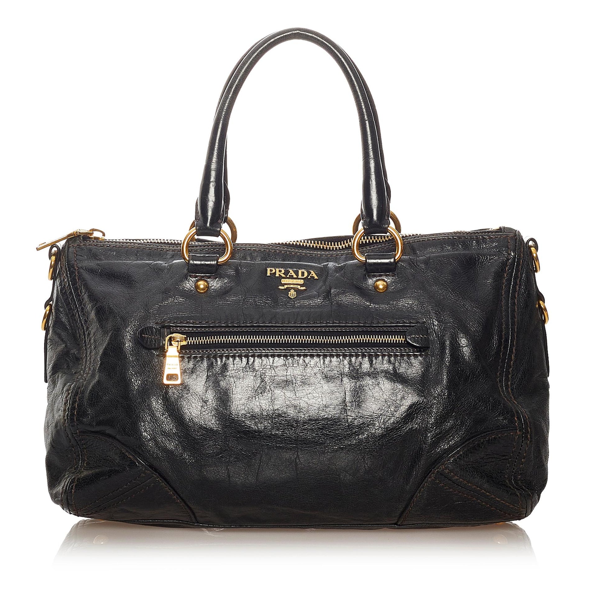 Prada Shine Satchel Shg Vitello Satchel Bag Satchel Shg 27607