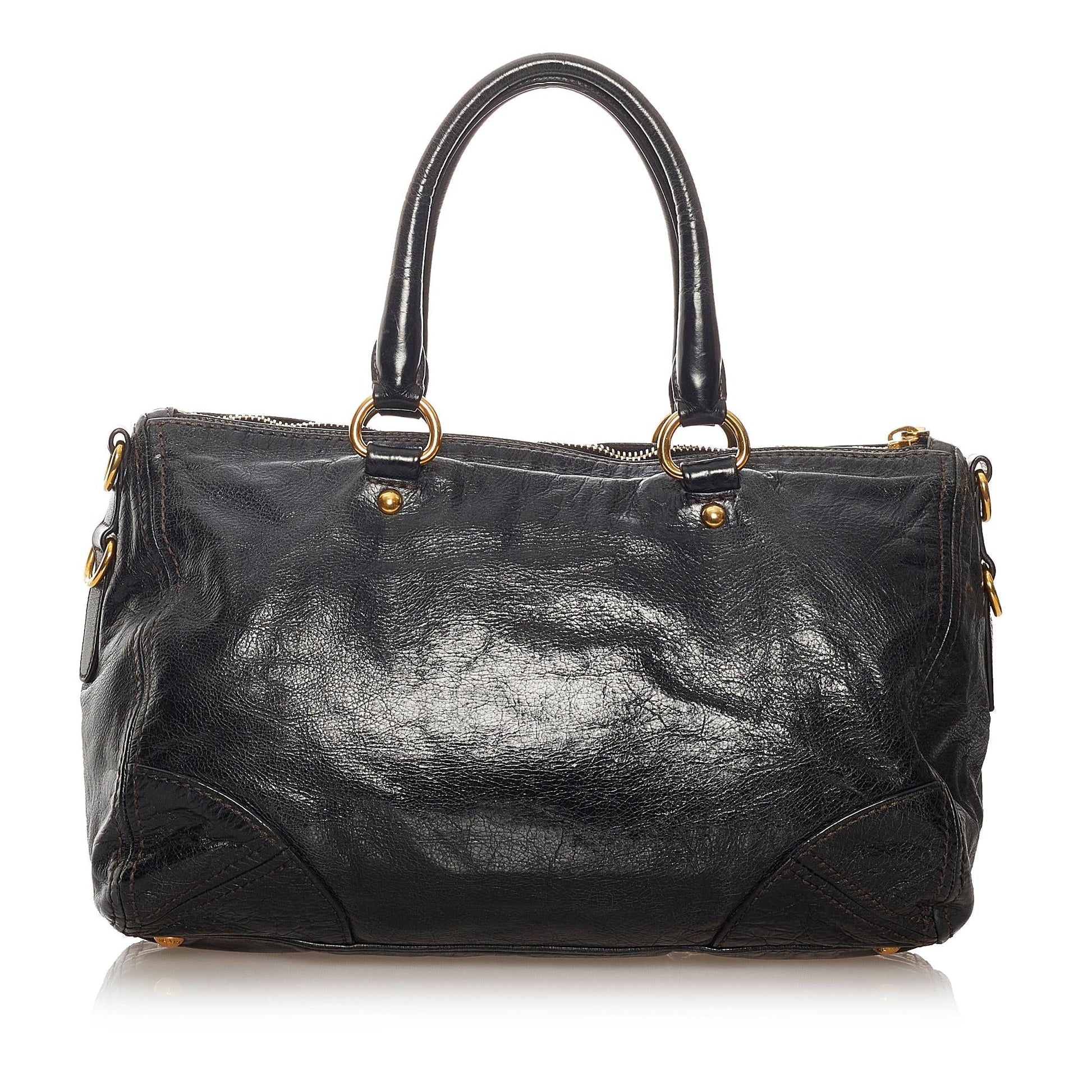 Prada Shine Satchel Shg Vitello Satchel Bag Satchel Shg 27607