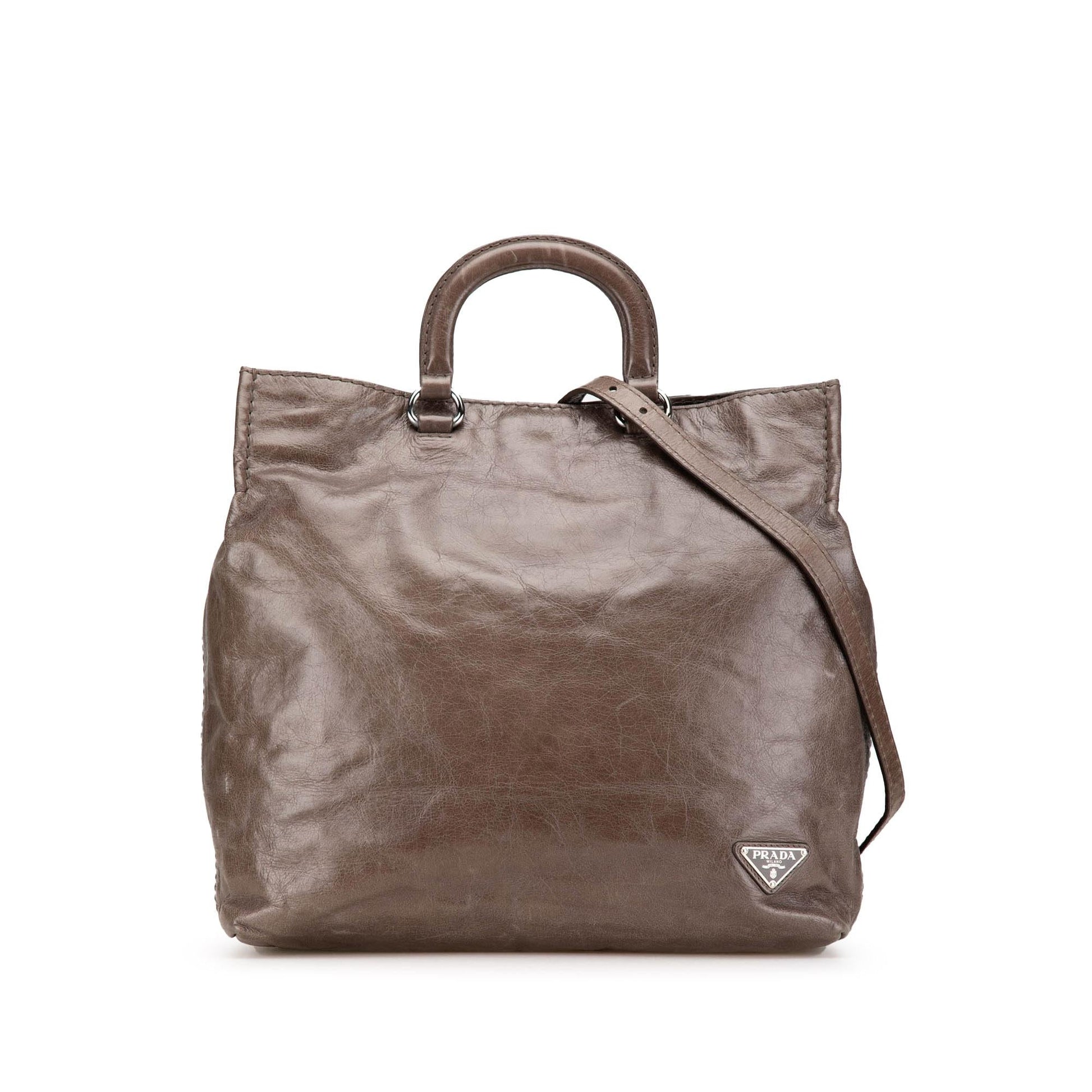 Prada Shine Satchel Vitello Satchel Bag