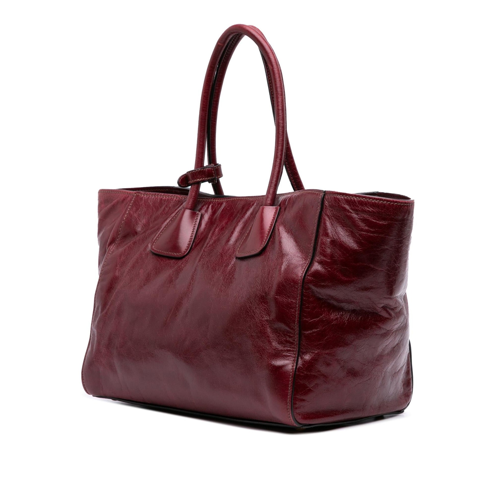 Prada Shine Shopping Tote Vitello Tote Bag