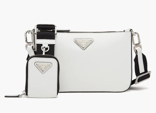 Brushed Shoulder Bag Leather White