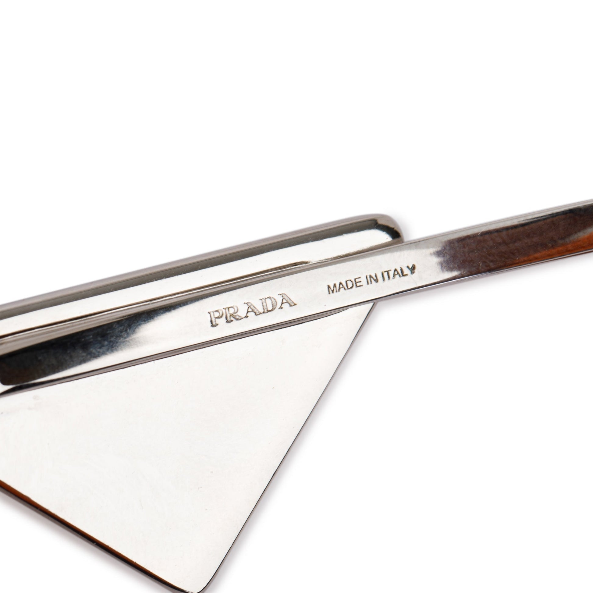Prada Metal Hair Clip Handbag White Travel Bag