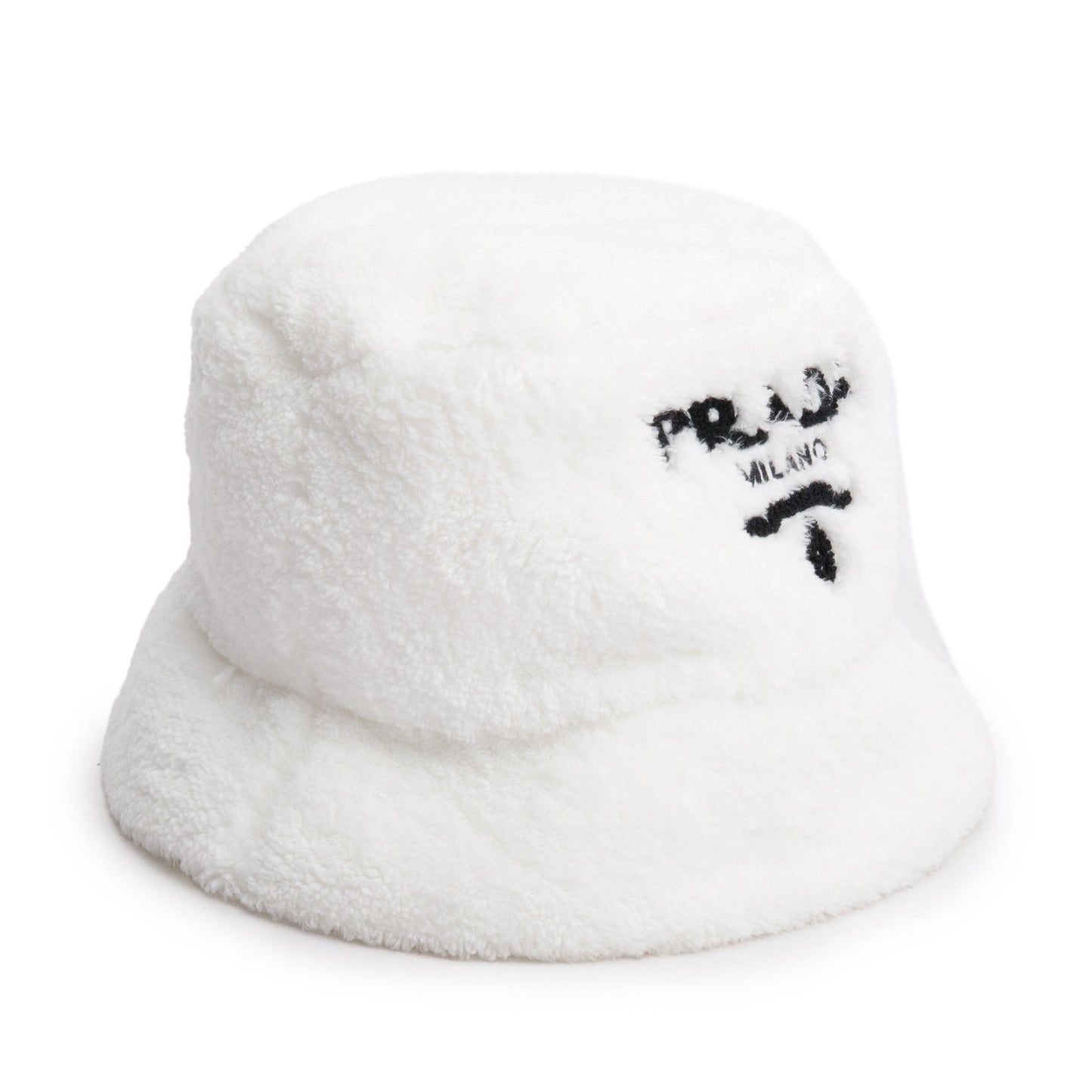 Prada Shearling Hat Handbag White Bucket Bucket Bag