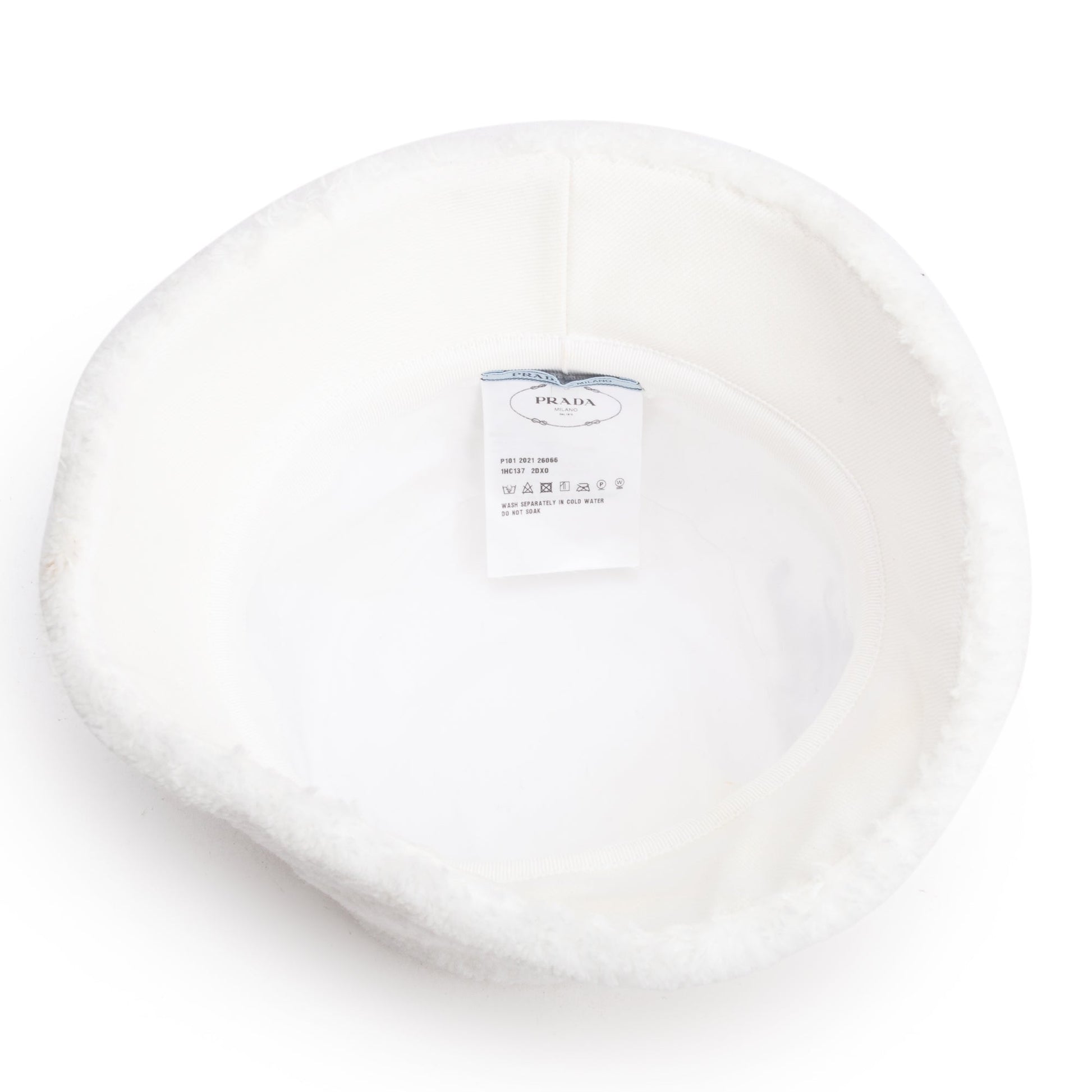 Prada Shearling Hat Handbag White Bucket Bucket Bag
